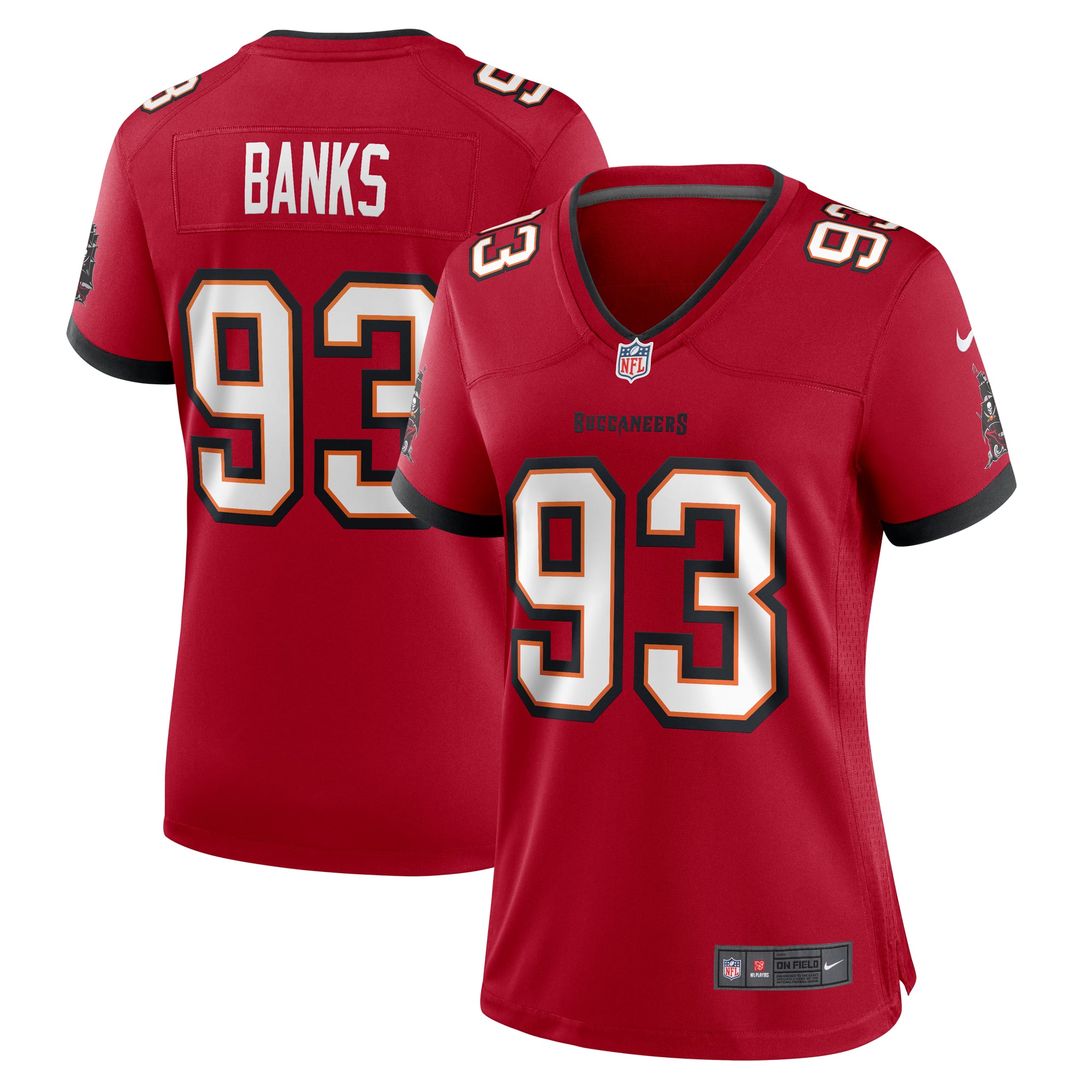 Eric Banks Tampa Bay Buccaneers Game Jersey Red NFL Football Fan Wear
