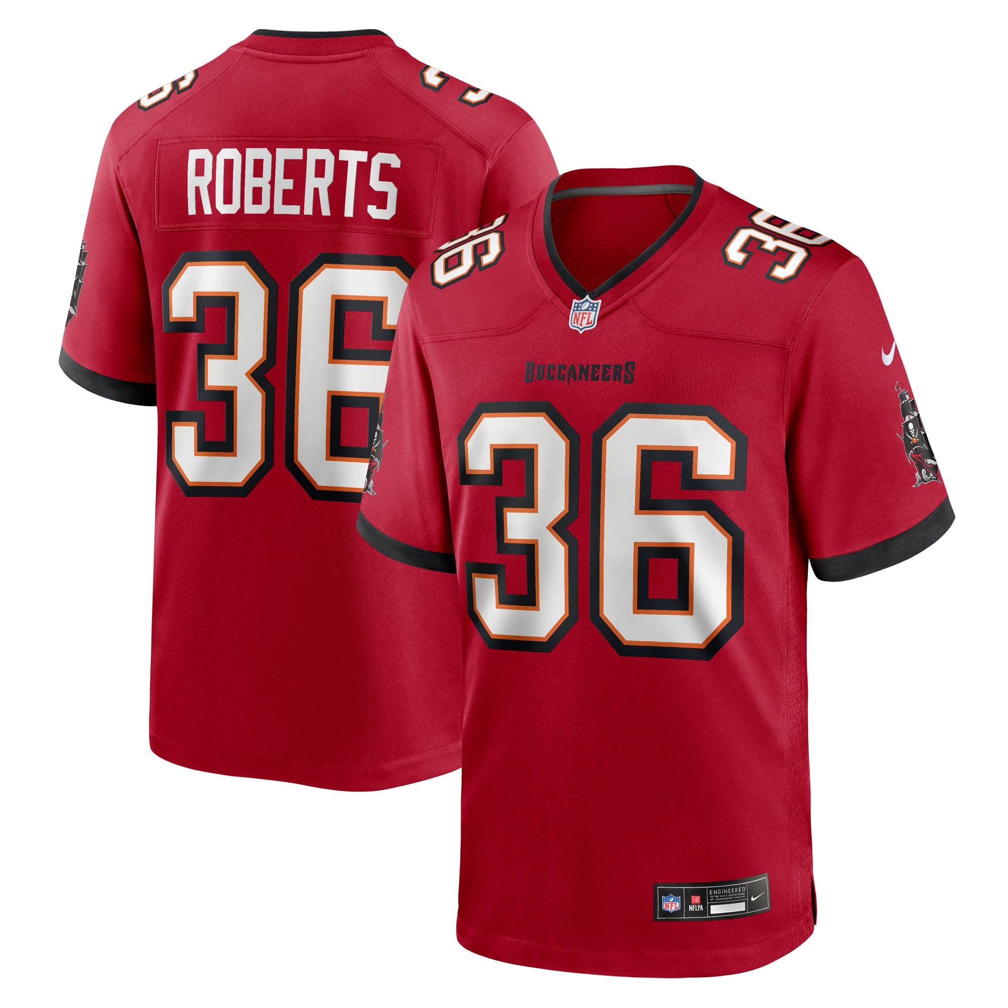 JJ Roberts Tampa Bay Buccaneers Game Jersey Red NFL Football Fan Wear JJ Roberts