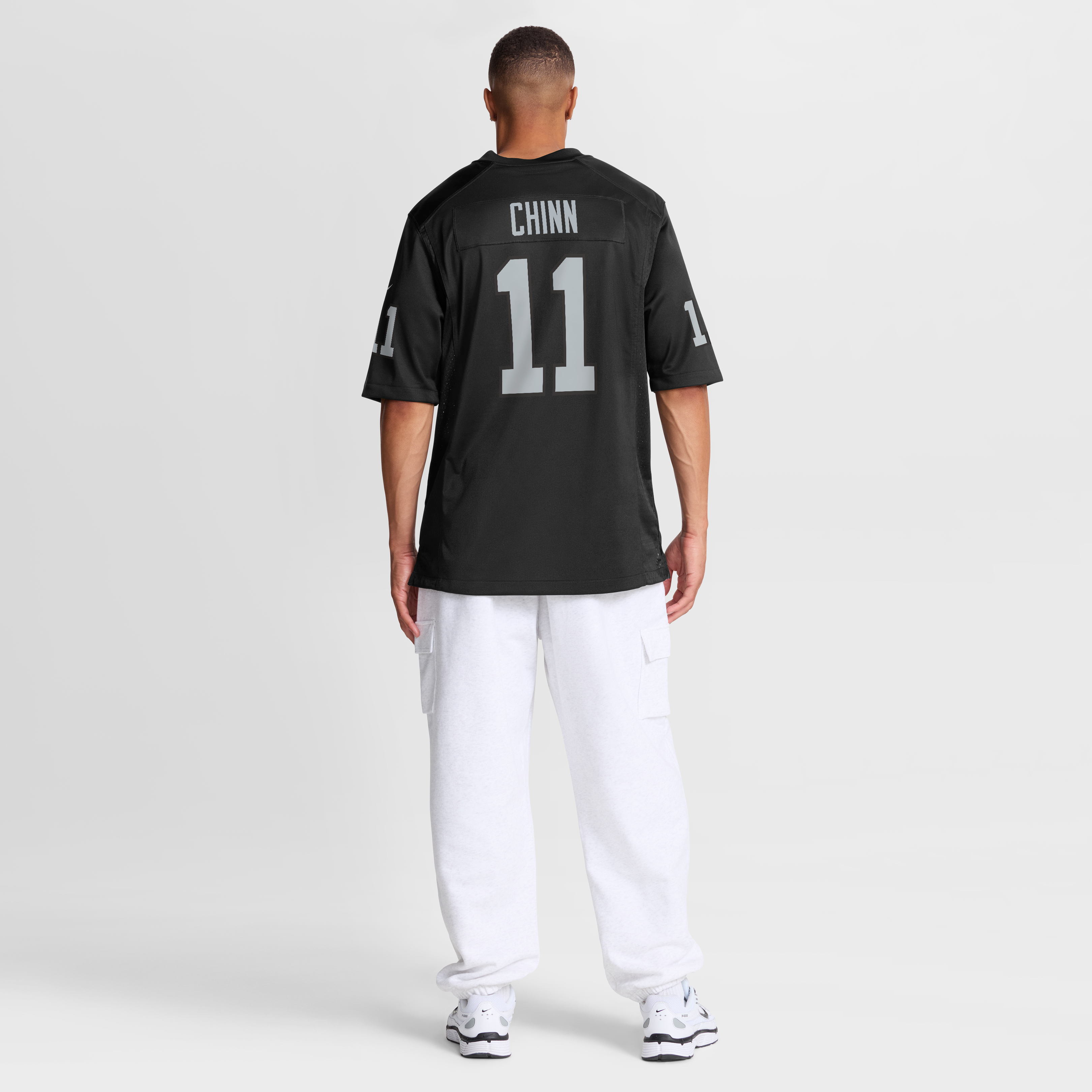 Jeremy Chinn Las Vegas Raiders Game Jersey Black NFL Football Fan Wear