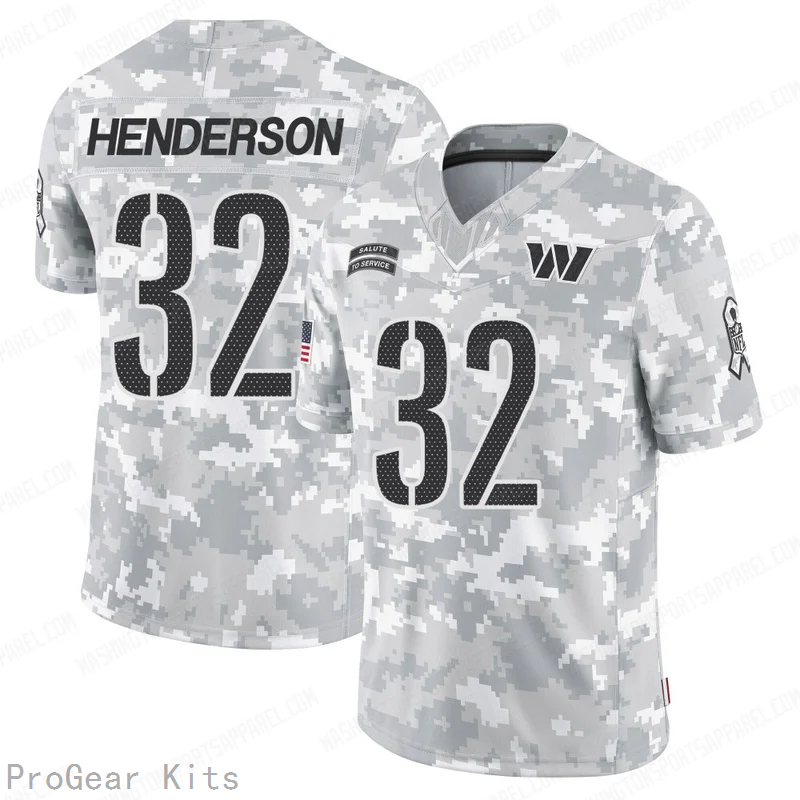 Xavier Henderson Washington Commanders Jersey No.32 Camo NFL Football Fan Wear