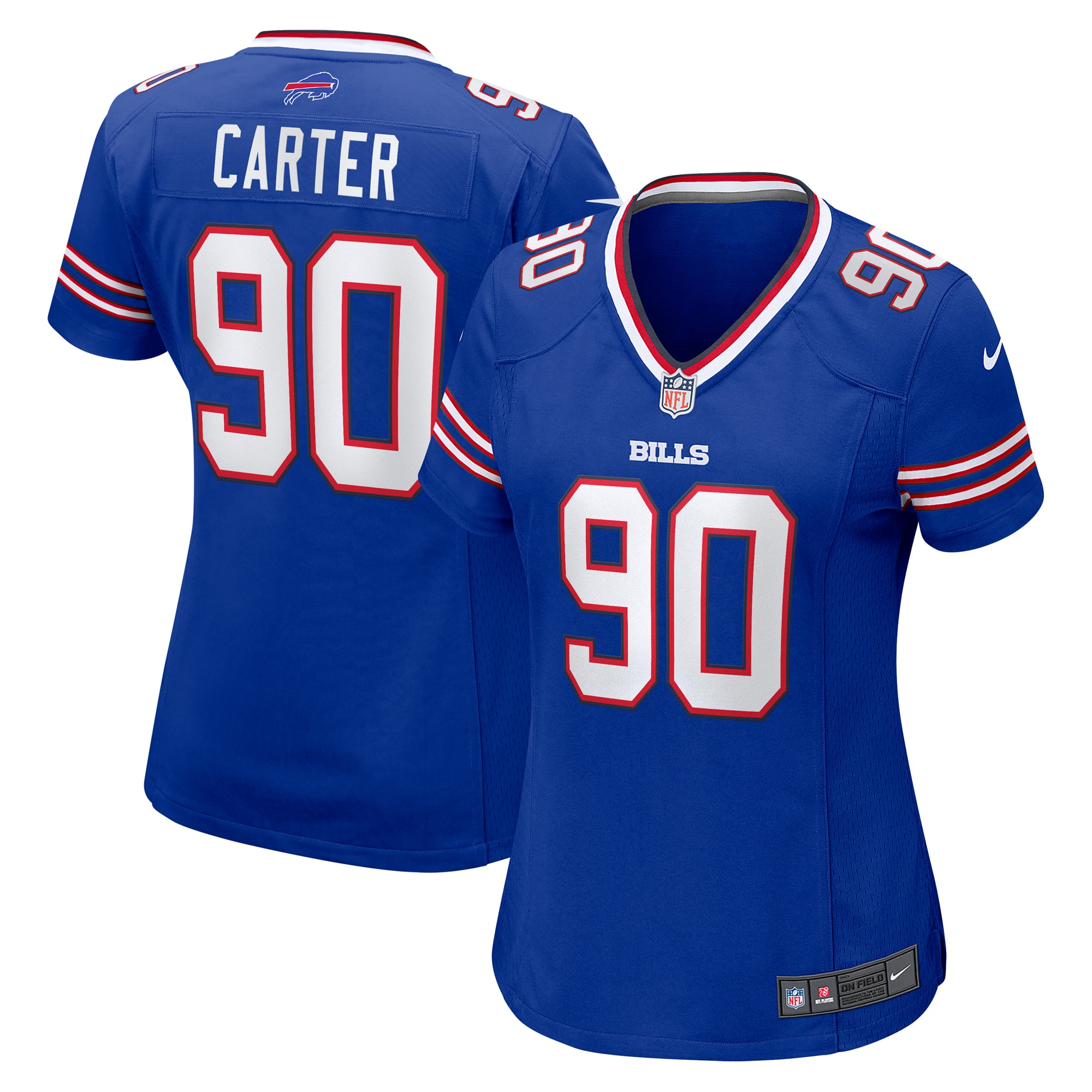 DeWayne Carter Buffalo Bills Game Jersey Royal NFL Football Fan Wear DeWayne Carter