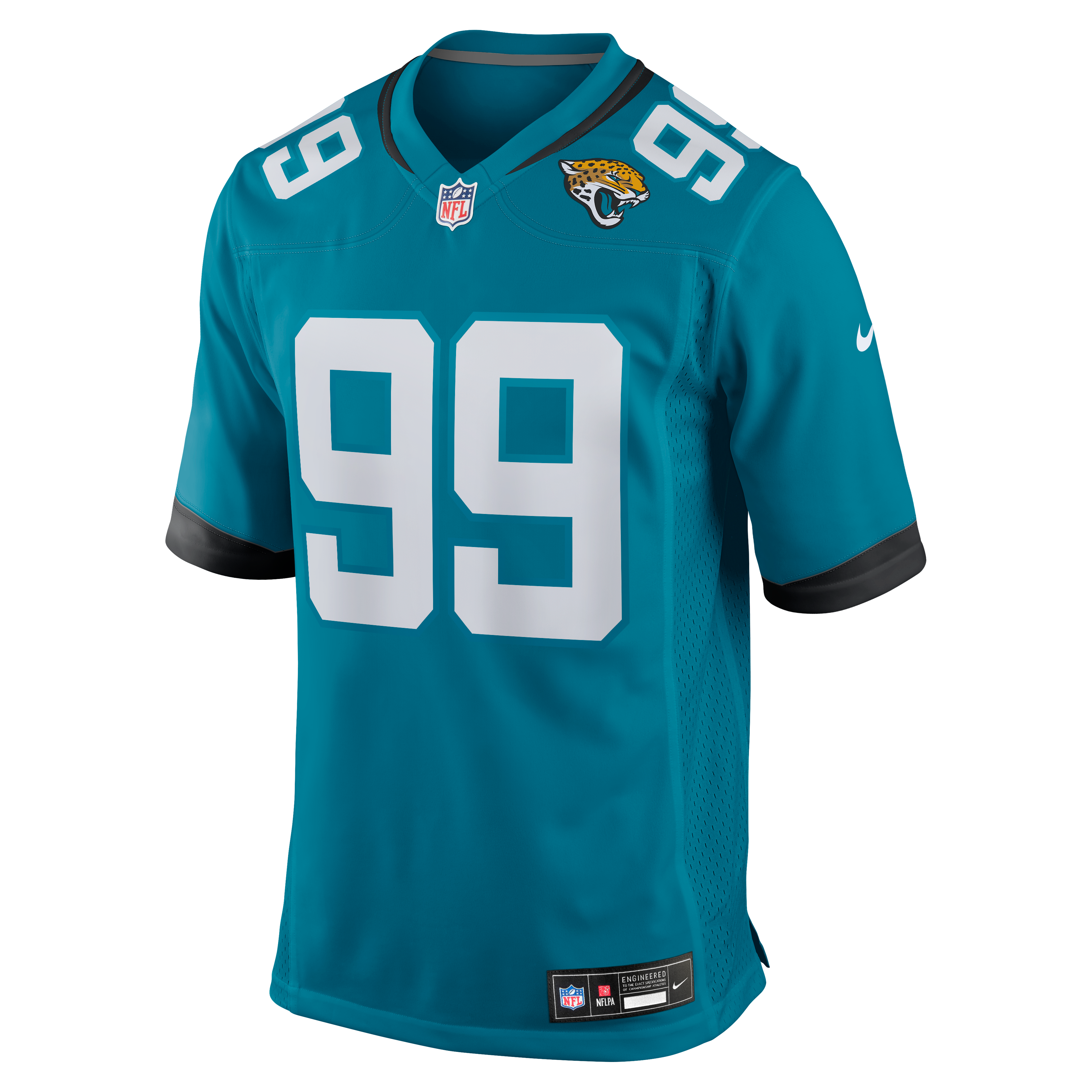 Austin Johnson Jacksonville Jaguars Game Jersey Teal NFL Football Fan Wear Austin Johnson