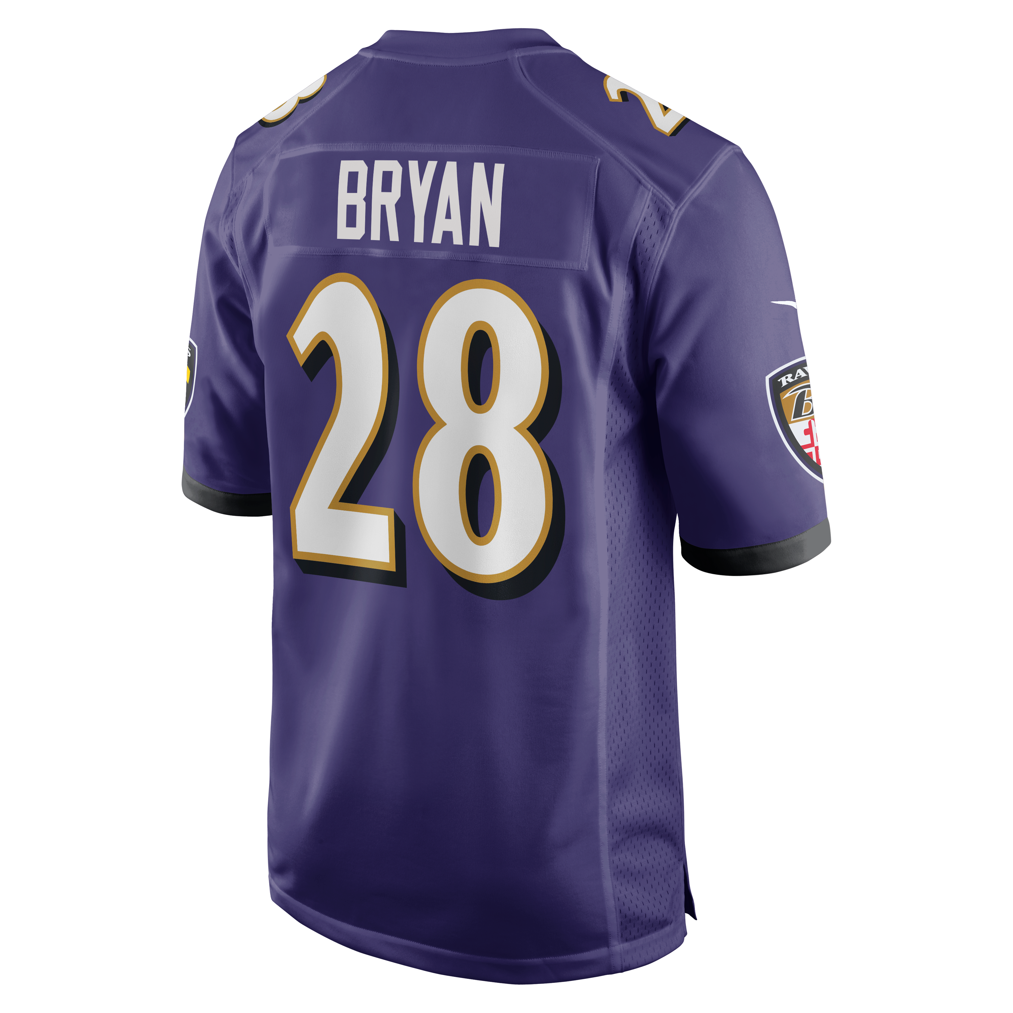 Taven Bryan Baltimore Ravens Game Jersey Purple NFL Football Fan Wear Taven Bryan