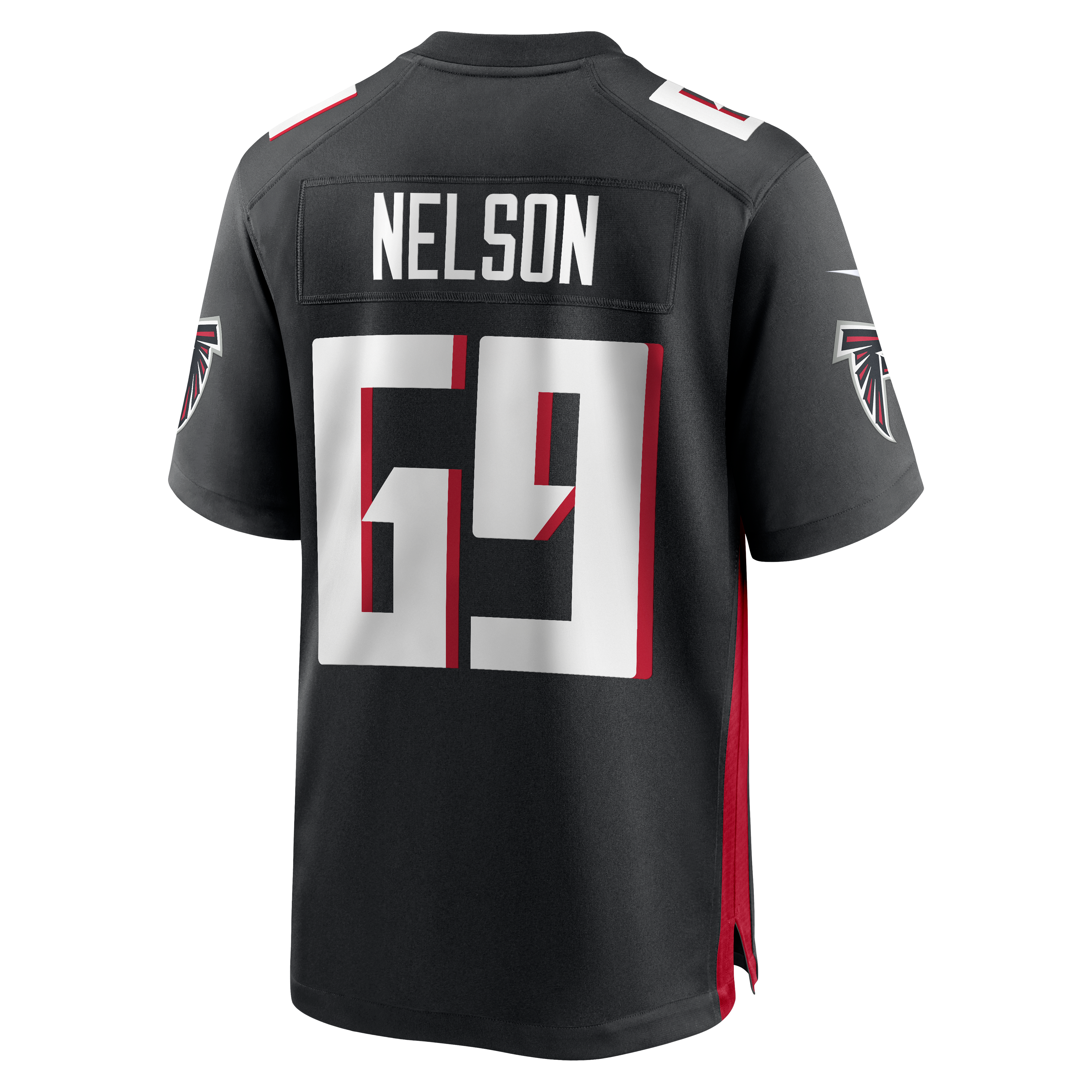 Jack Nelson Atlanta Falcons Game Jersey Black NFL Football Fan Wear Jack Nelson