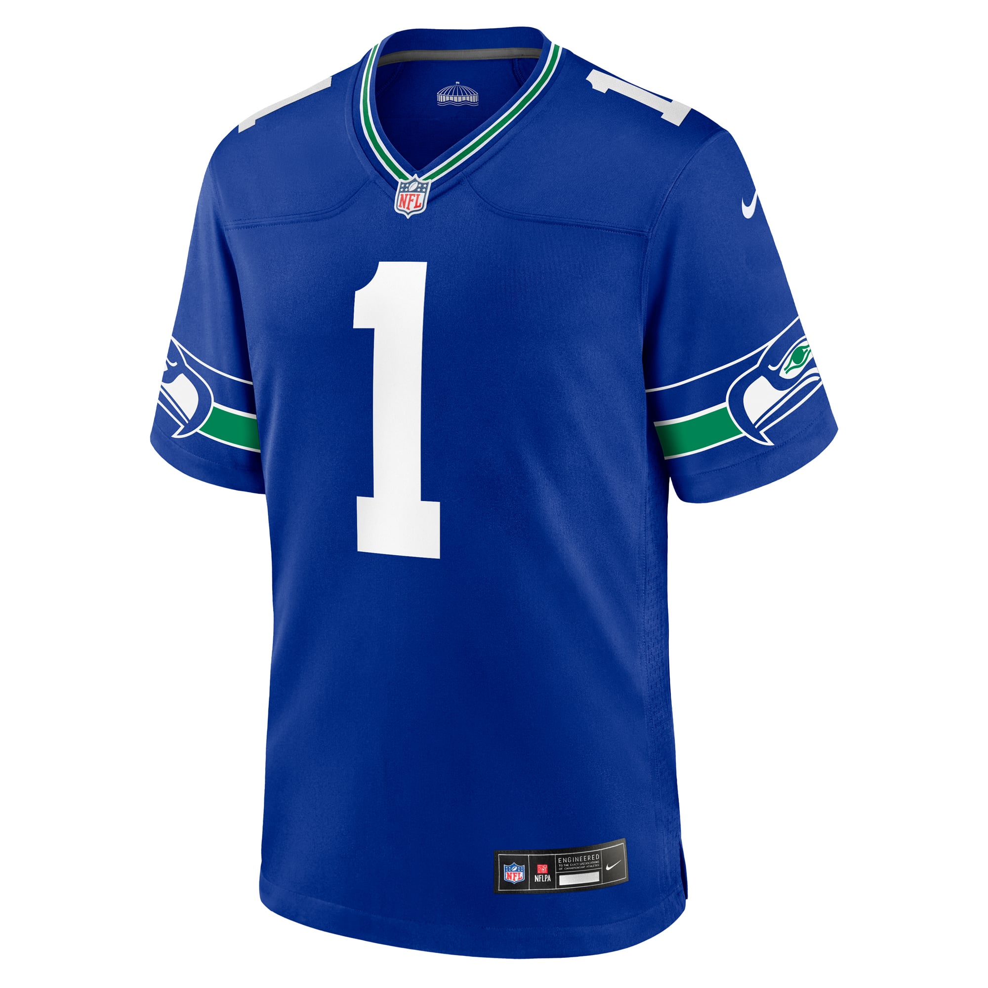 Warren Moon Retired Seattle Seahawks Game Jersey Royal NFL Football Fan Wear Warren Moon Retired