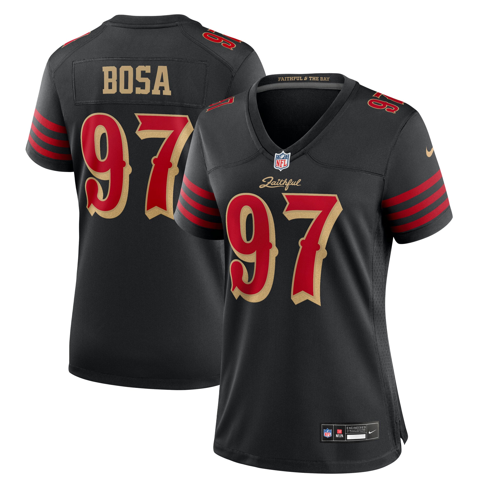 Nick Bosa San Francisco 49ers Game Jersey Black NFL Football Fan Wear