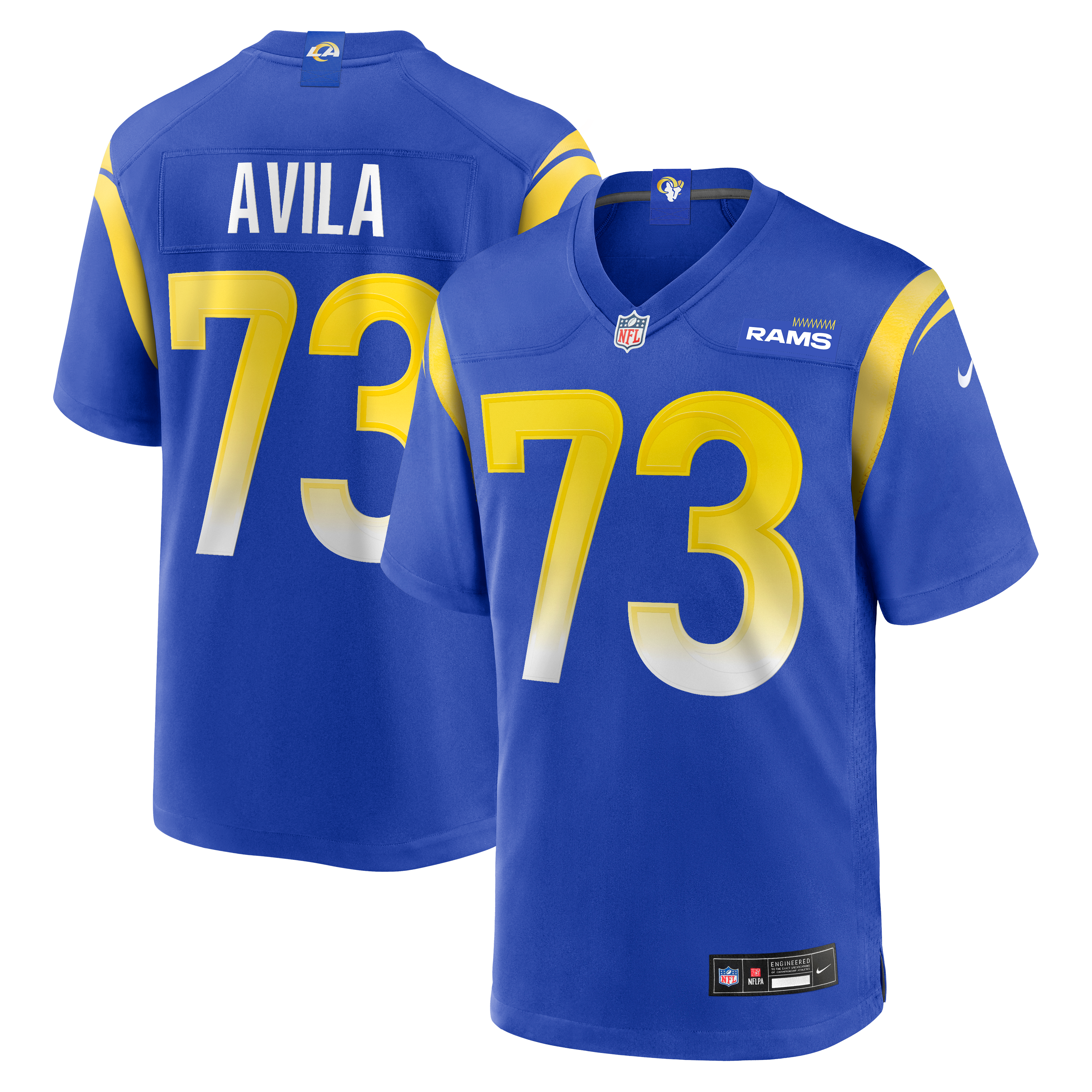 Steve Avila Los Angeles Rams Game Jersey Royal NFL Football Fan Wear Steve Avila