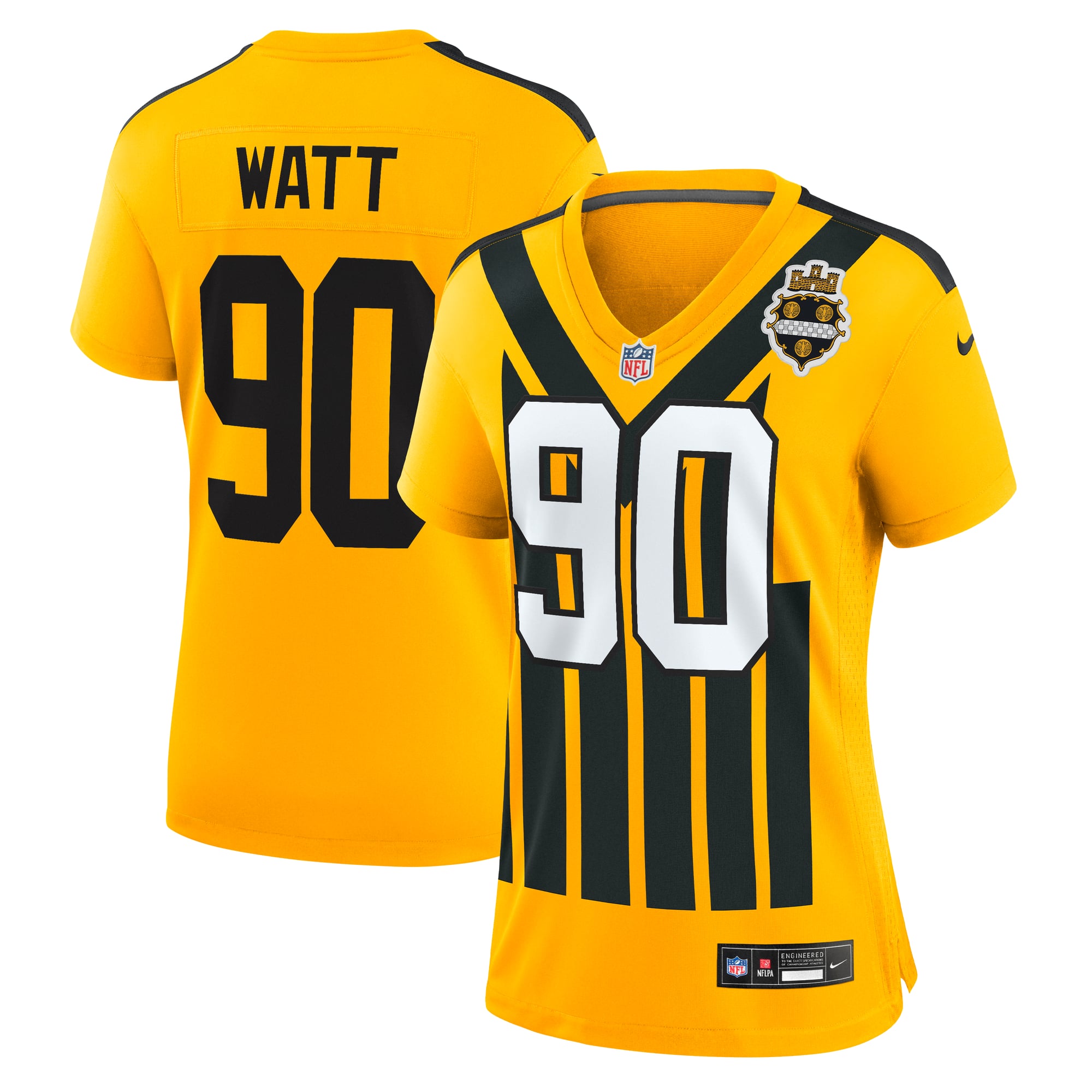 TJ Watt Pittsburgh Steelers Game Jersey Gold NFL Football Fan Wear