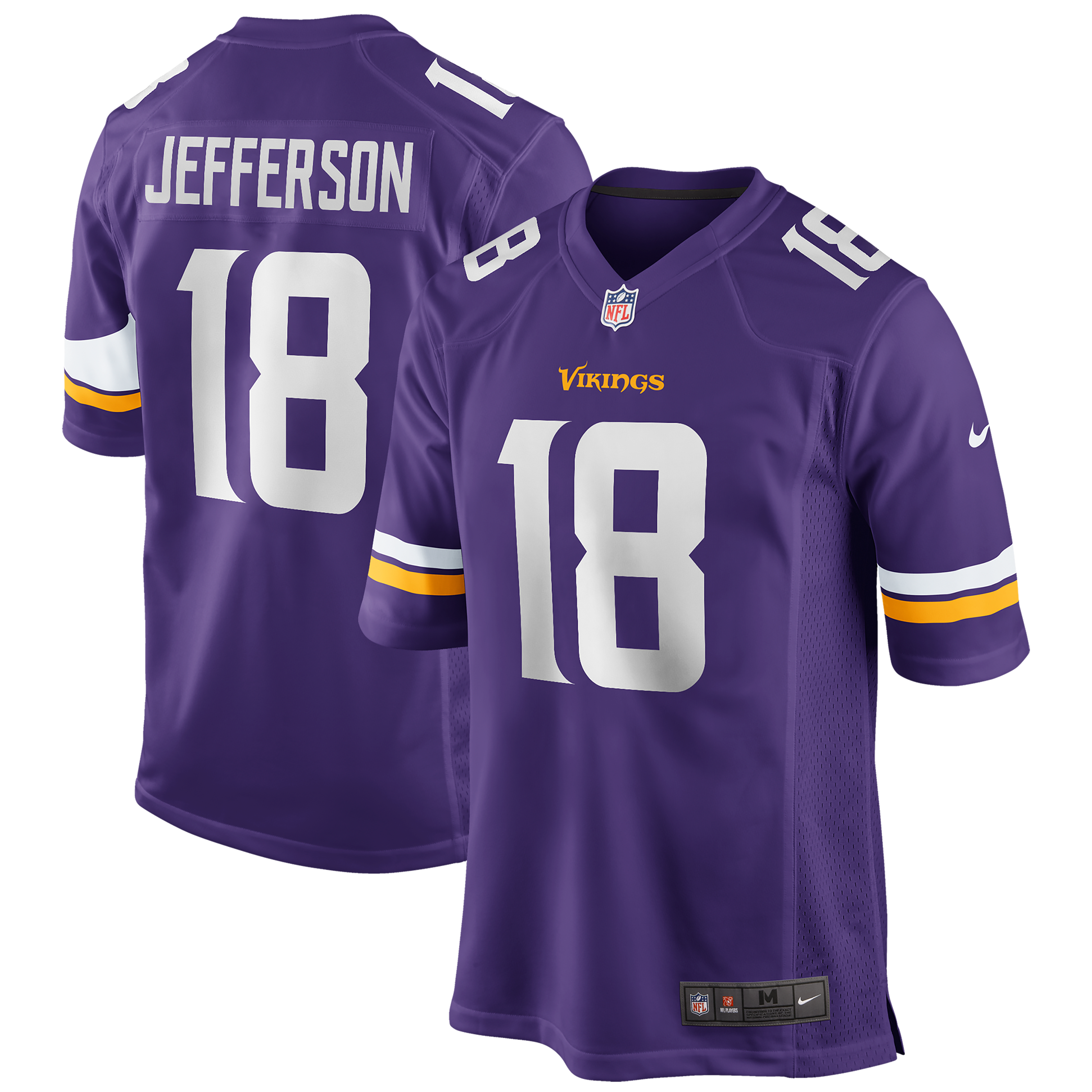 American Justin Jefferson Minnesota Vikings Player Jersey Purple NFL Football Fan Wear