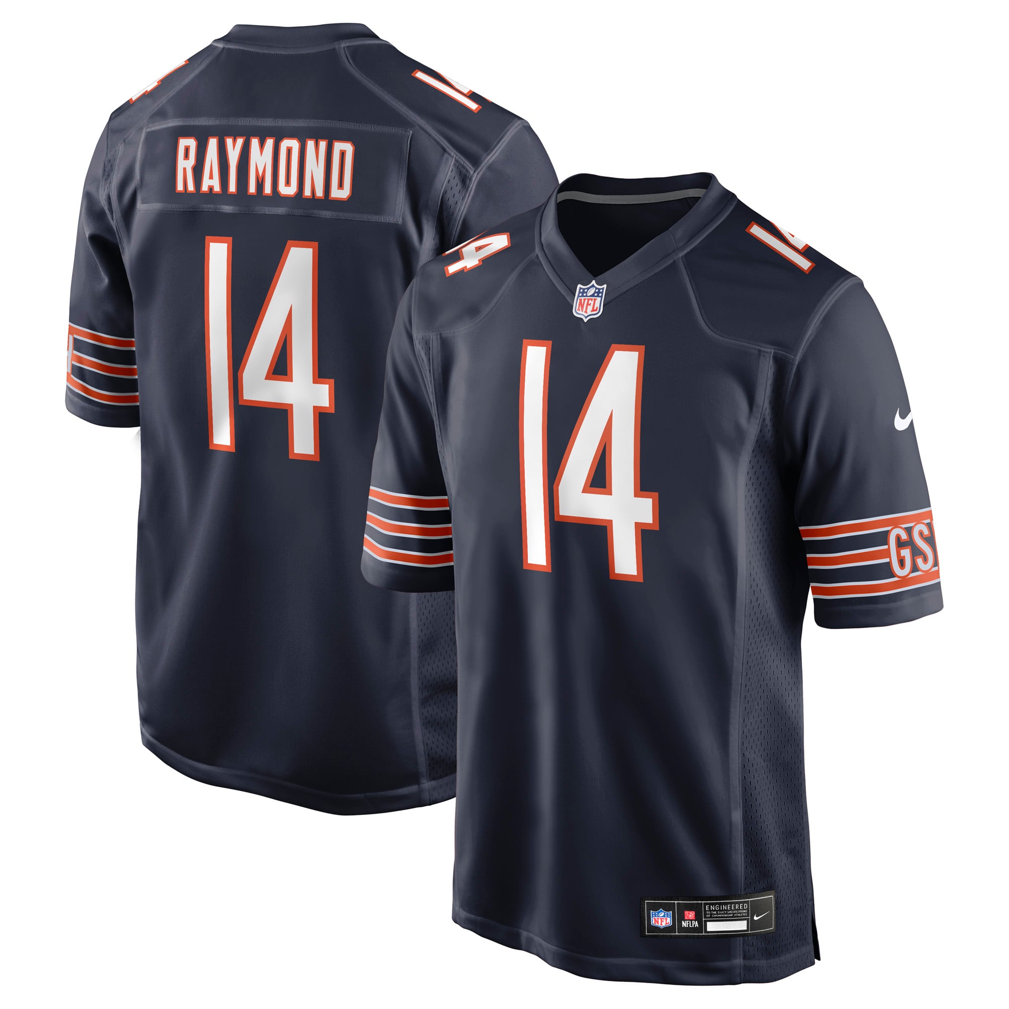 Kalif Raymond Chicago Bears Game Jersey Navy NFL Football Fan Wear Kalif Raymond