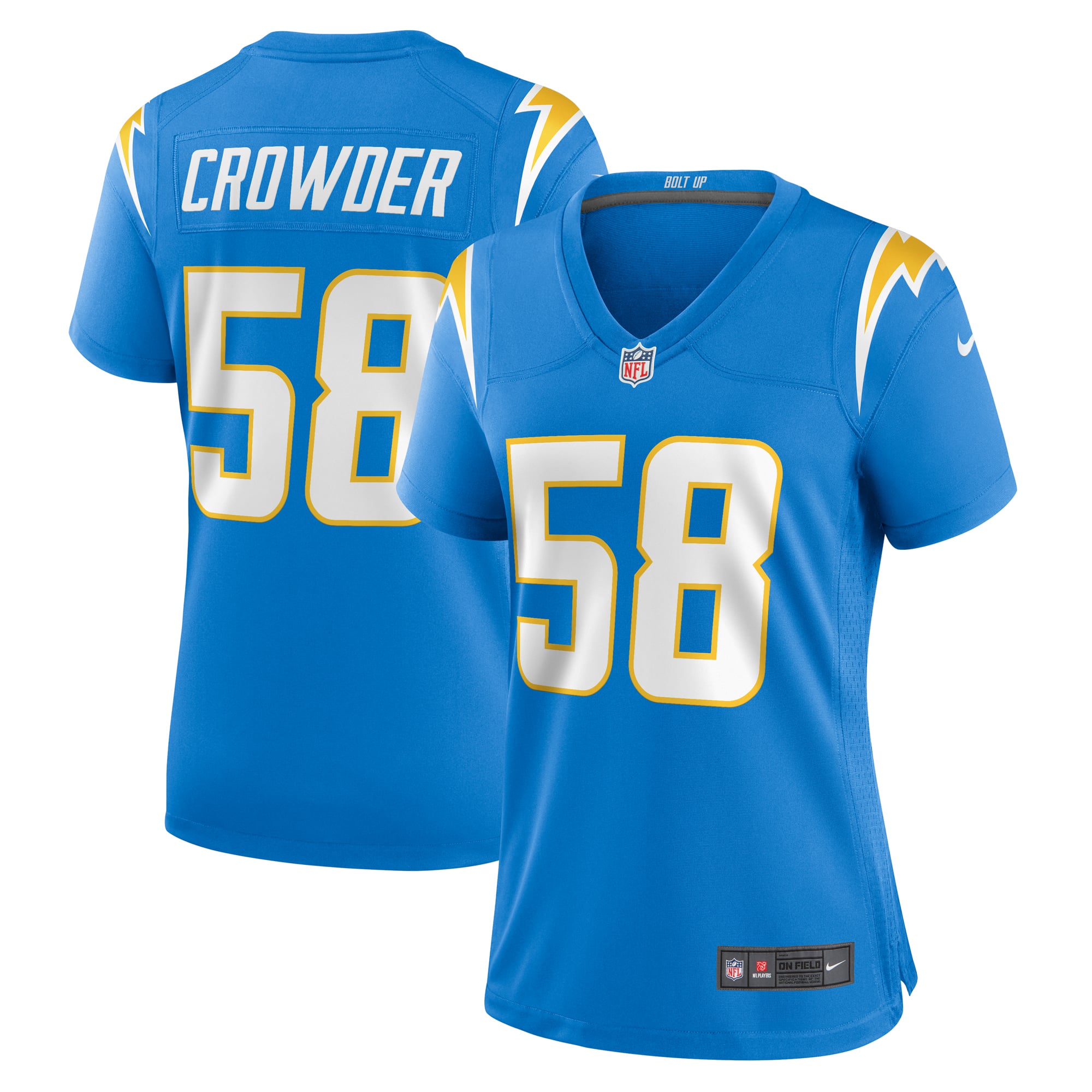 Tae Crowder Los Angeles Chargers Game Jersey Powder Blue NFL Football Fan Wear