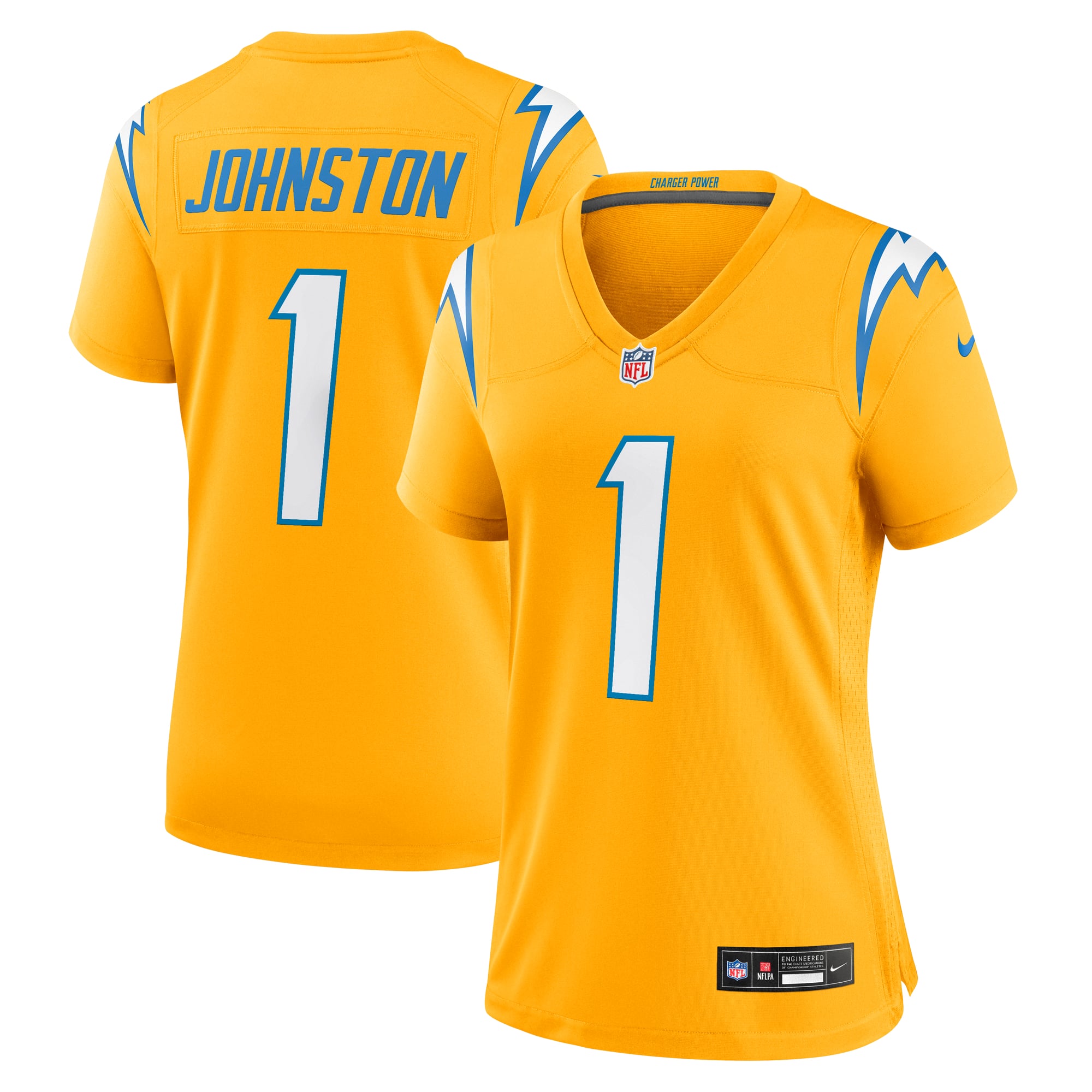 Quentin Johnston Charger Los Angeles Chargers Player Jersey Gold NFL Football Fan Wear Quentin Johnston Charger