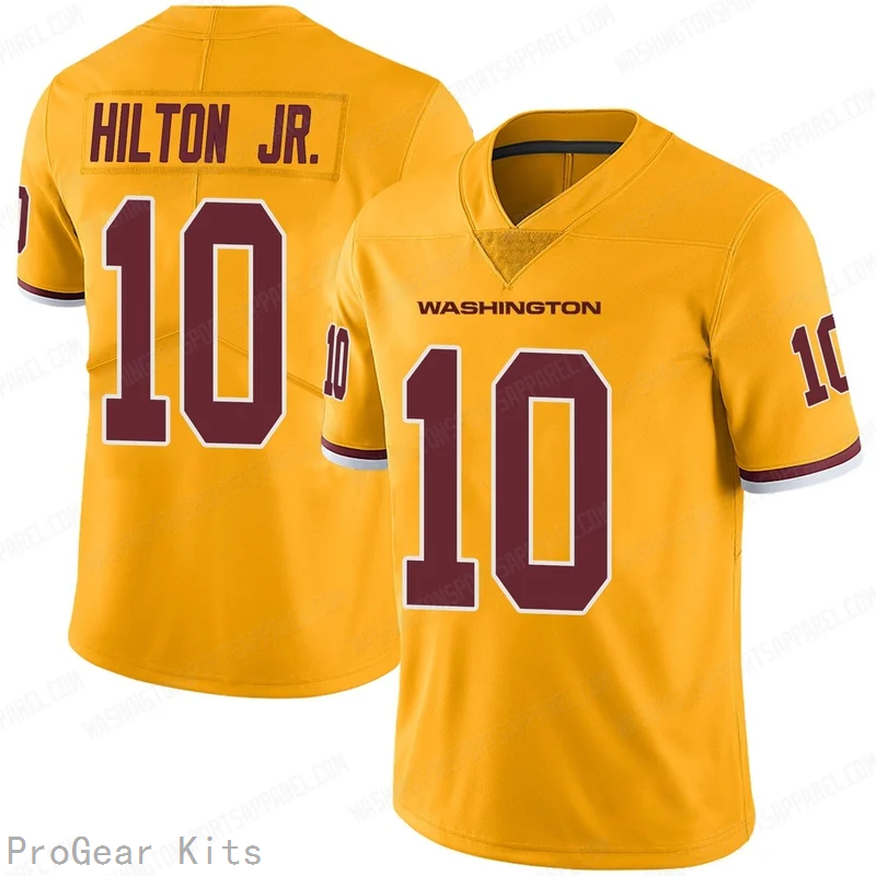 Chris Hilton Jr Washington Commanders Jersey No.10 Gold NFL Football Fan Wear Chris Hilton Jr