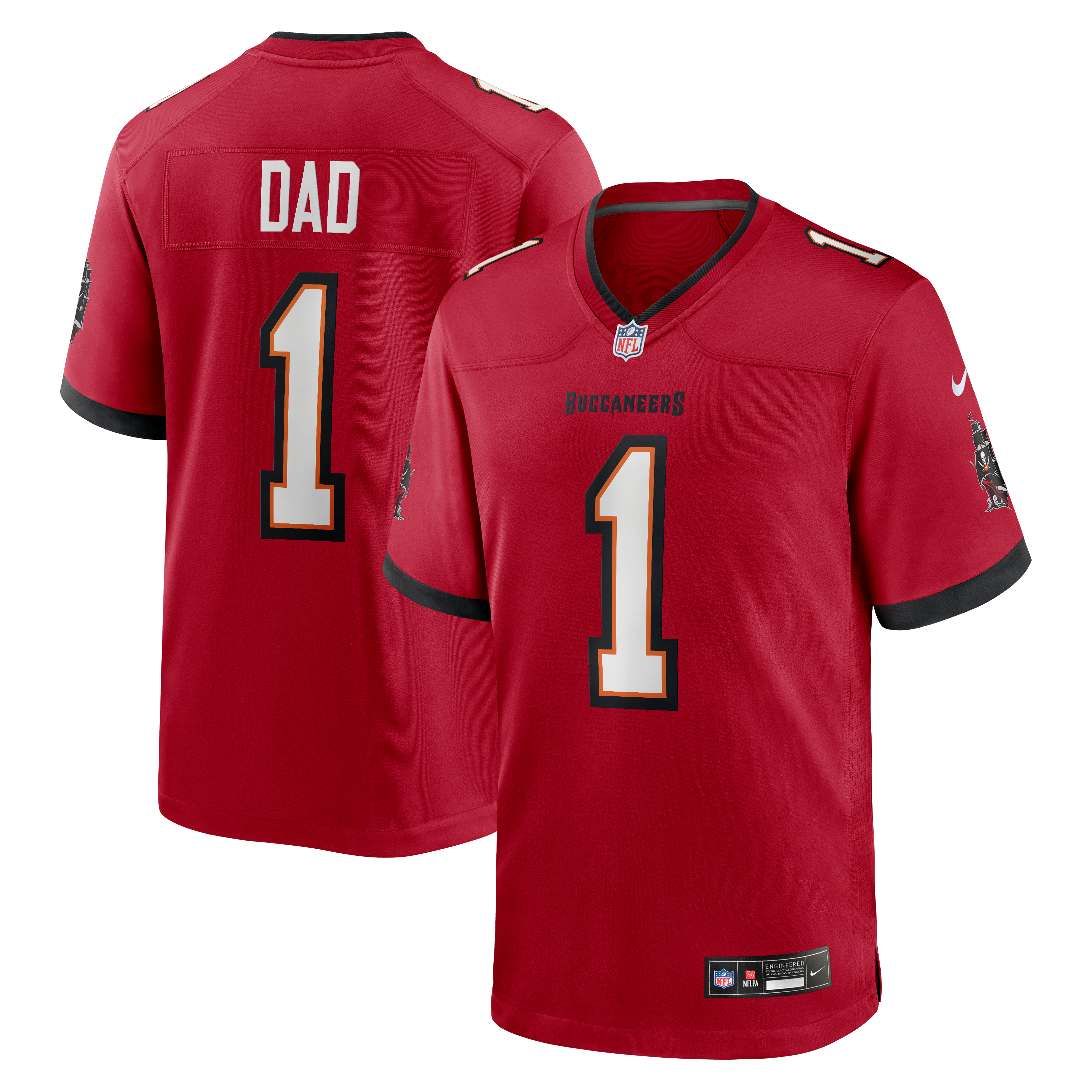 Tampa Bay Buccaneers Game Jersey No.1 Red NFL Football Fan Wear No.1