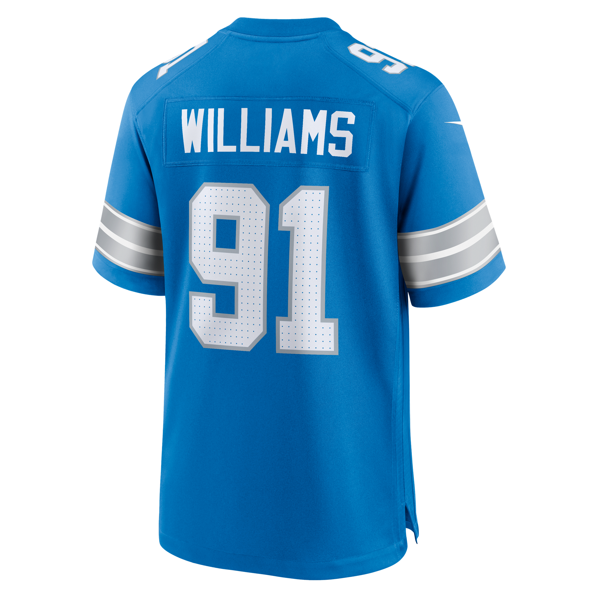 Tyleik Williams Detroit Lions Game Jersey Blue NFL Football Fan Wear