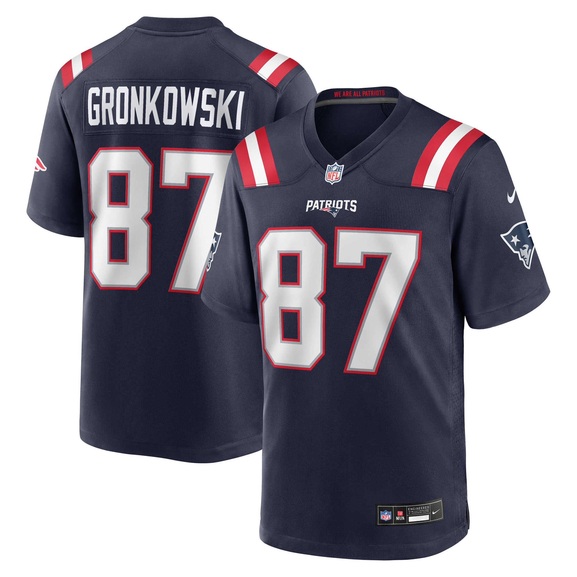 Rob Gronkowski Retired New England Patriots Game Jersey Navy NFL Football Fan Wear Rob Gronkowski Retired