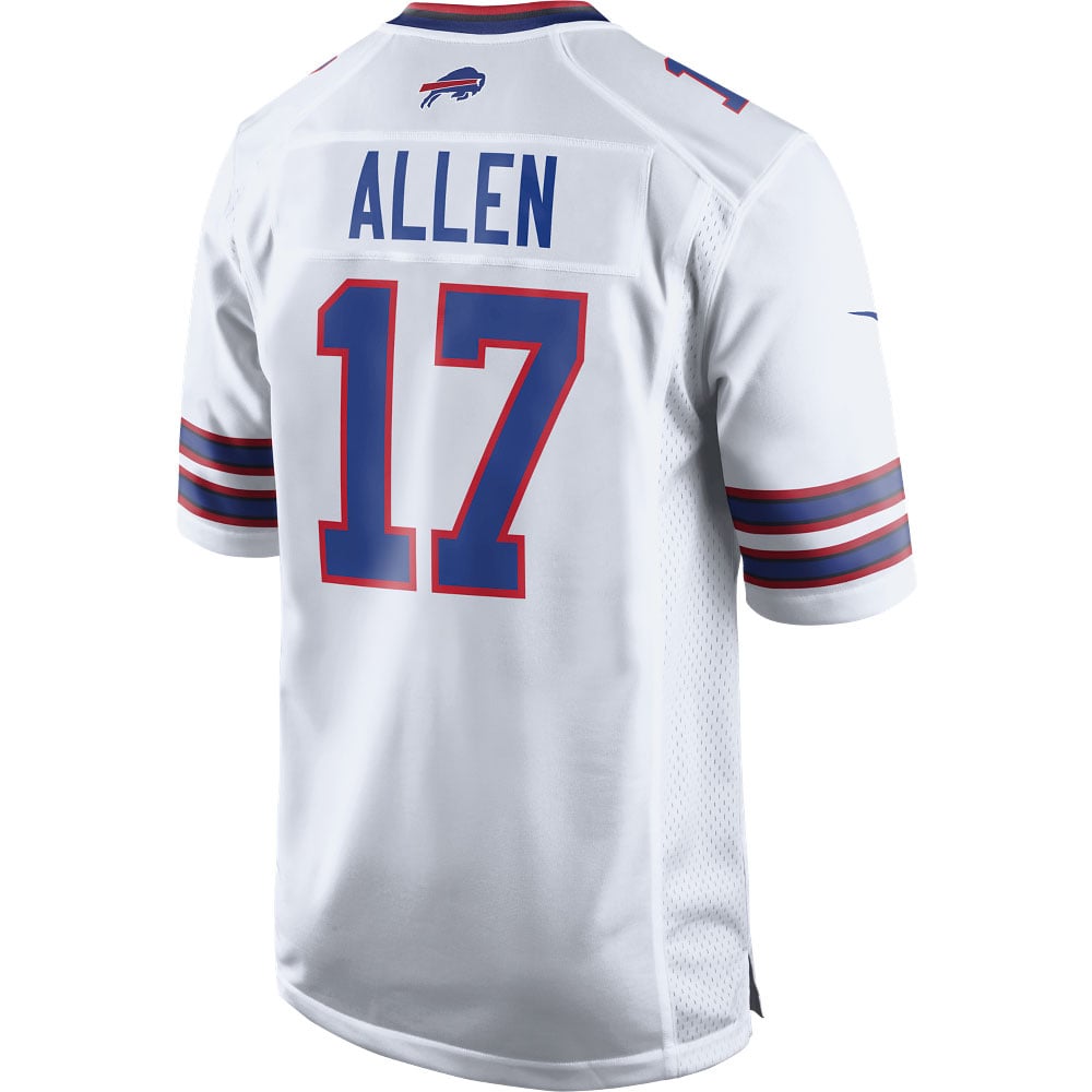 Josh Allen Buffalo Bills Player Jersey White NFL Football Fan Wear Josh Allen