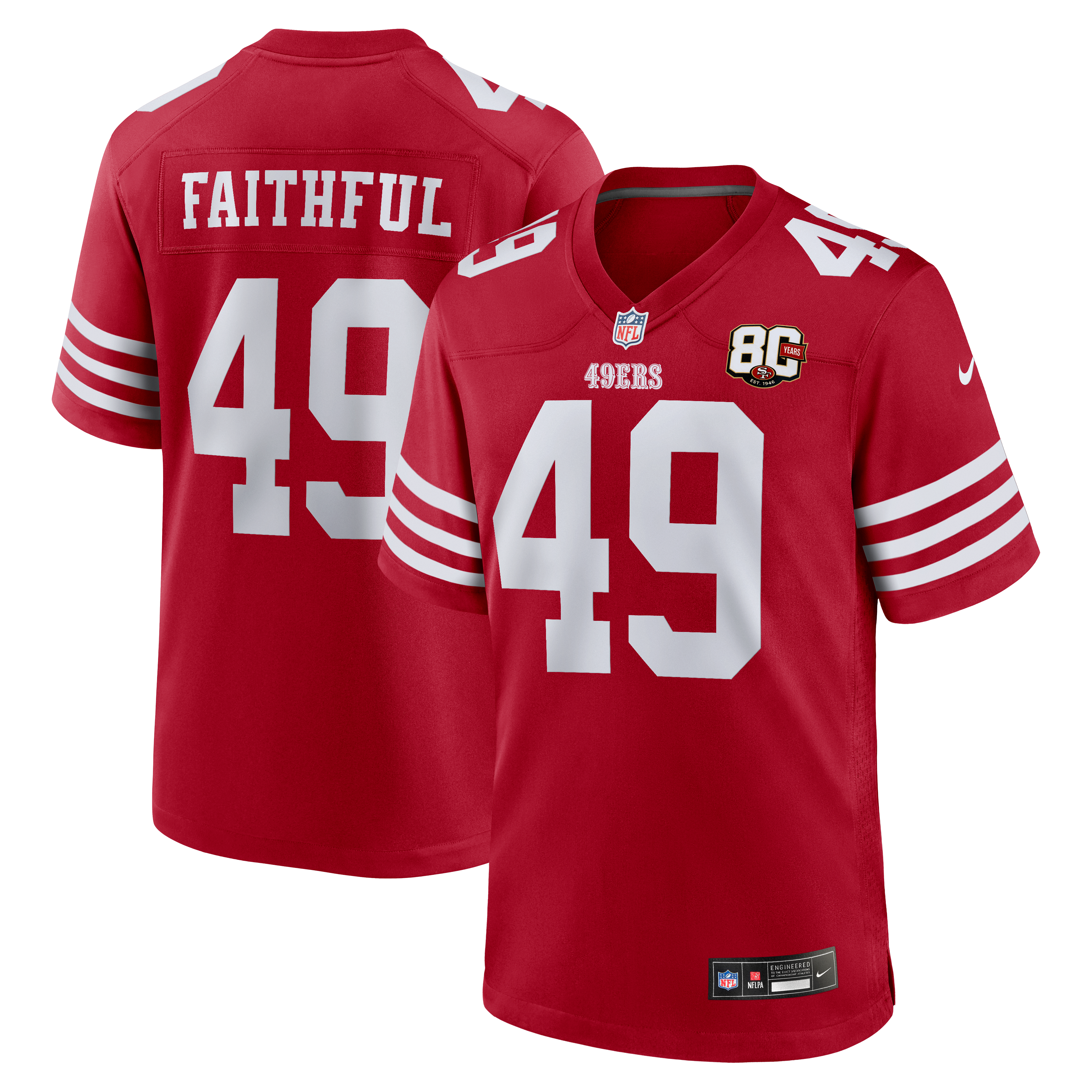 San Francisco 49ers Game Jersey Scarlet NFL Football Fan Wear