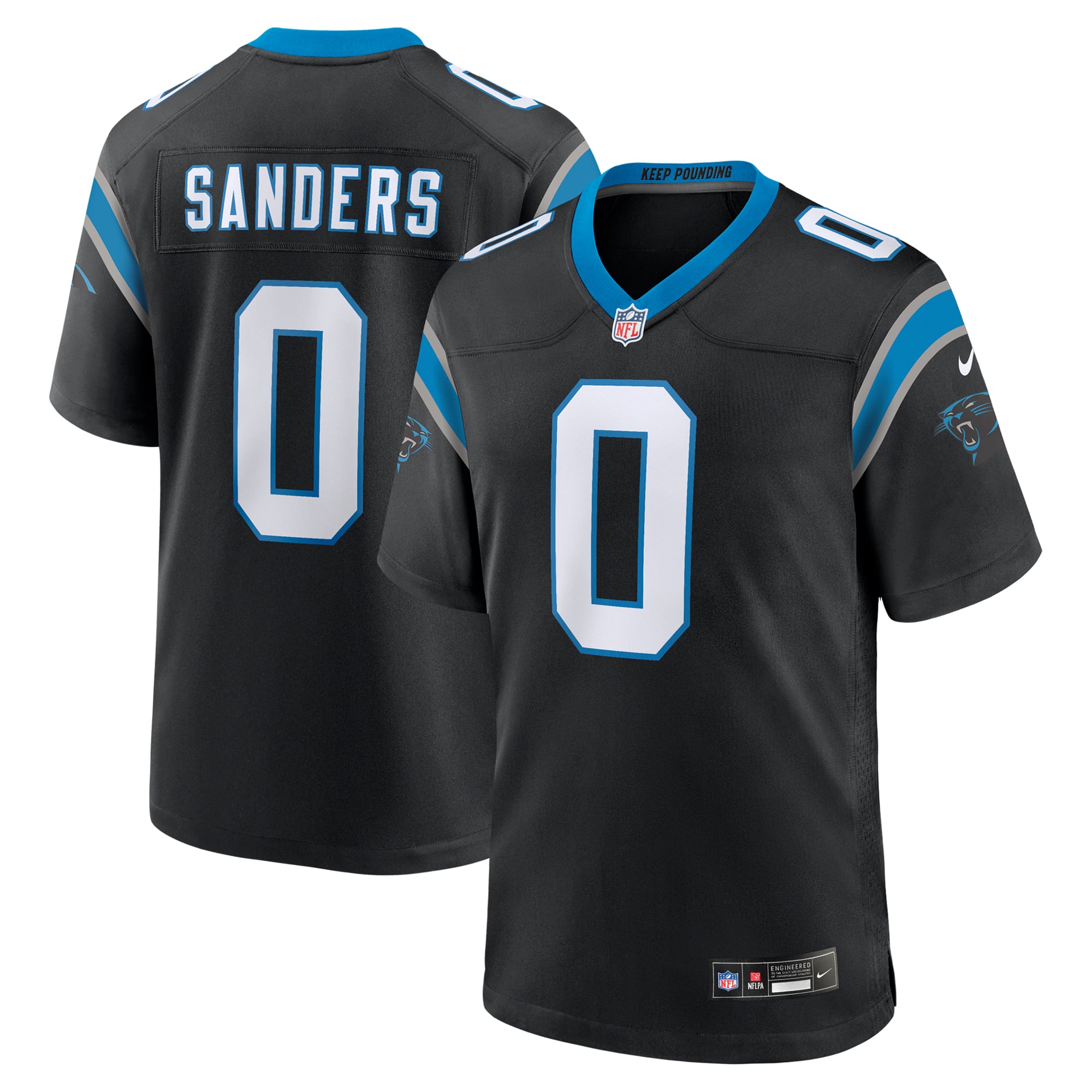 Ja'Tavion Sanders Carolina Panthers Game Jersey Black NFL Football Fan Wear