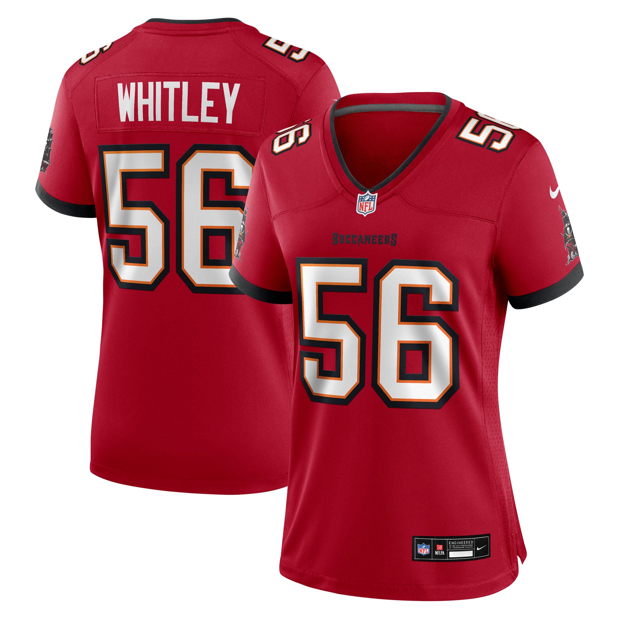 Benton Whitley Tampa Bay Buccaneers Game Jersey Red NFL Football Fan Wear Benton Whitley