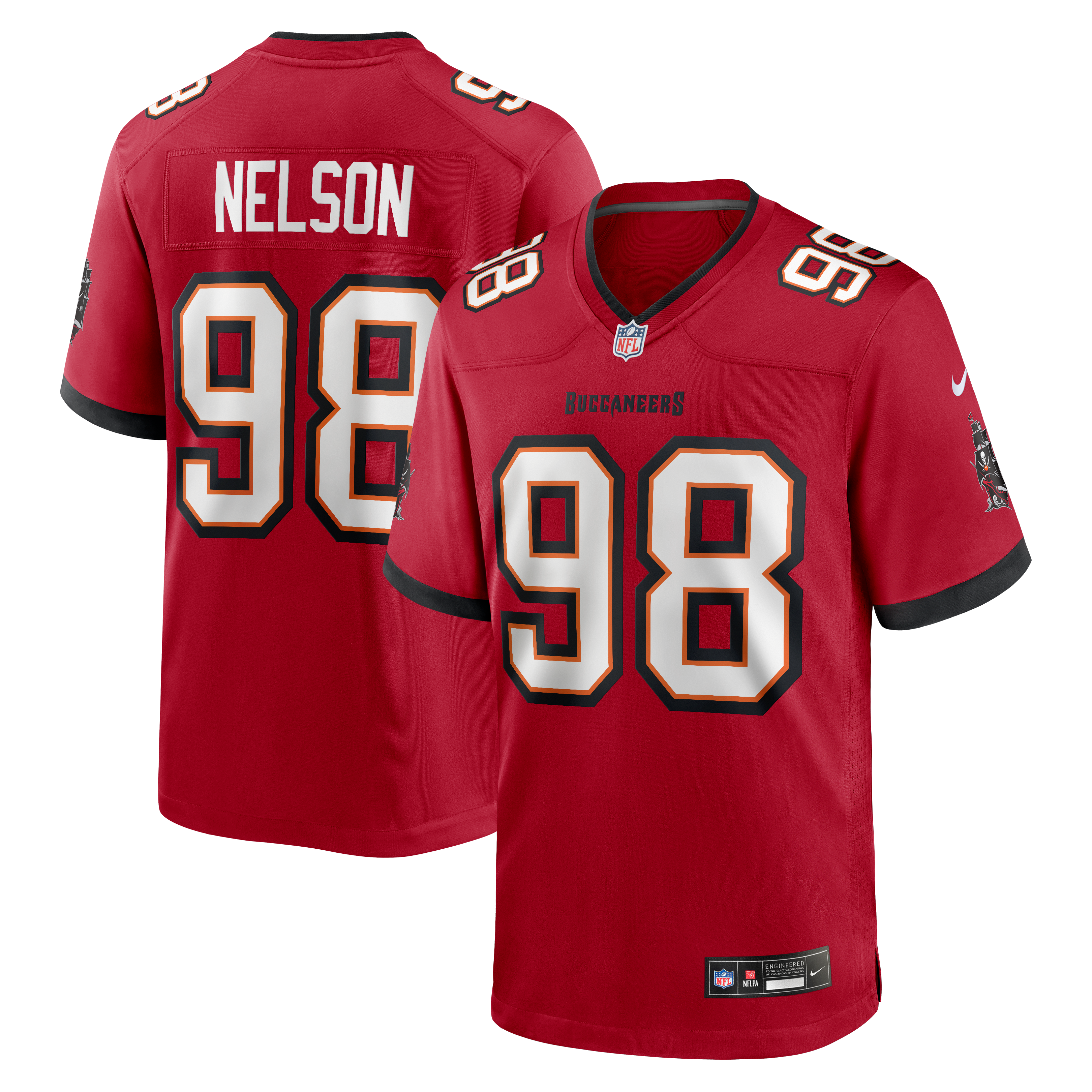 Anthony Nelson Tampa Bay Buccaneers Game Jersey Red NFL Football Fan Wear