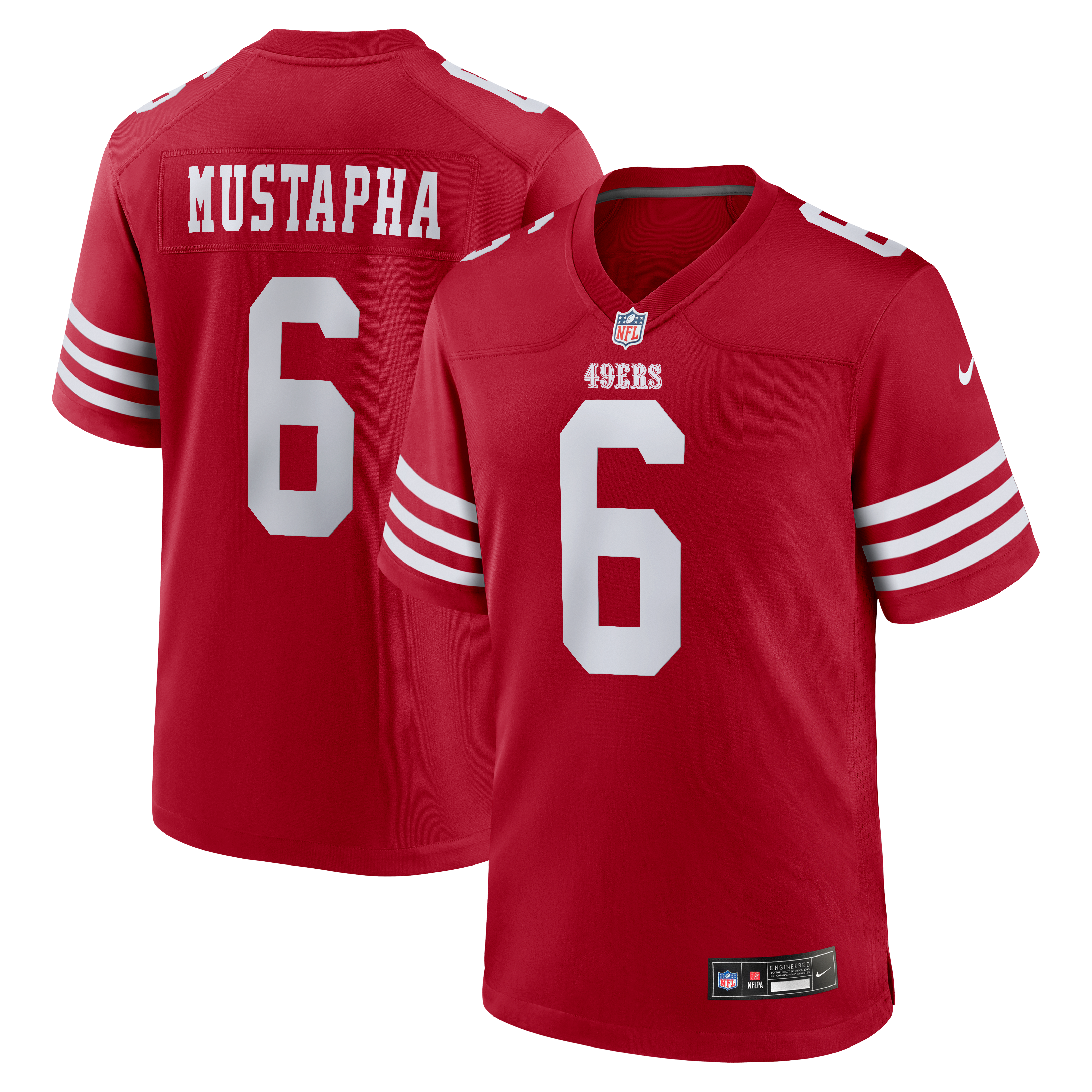 Malik Mustapha San Francisco 49ers Game Jersey Scarlet NFL Football Fan Wear