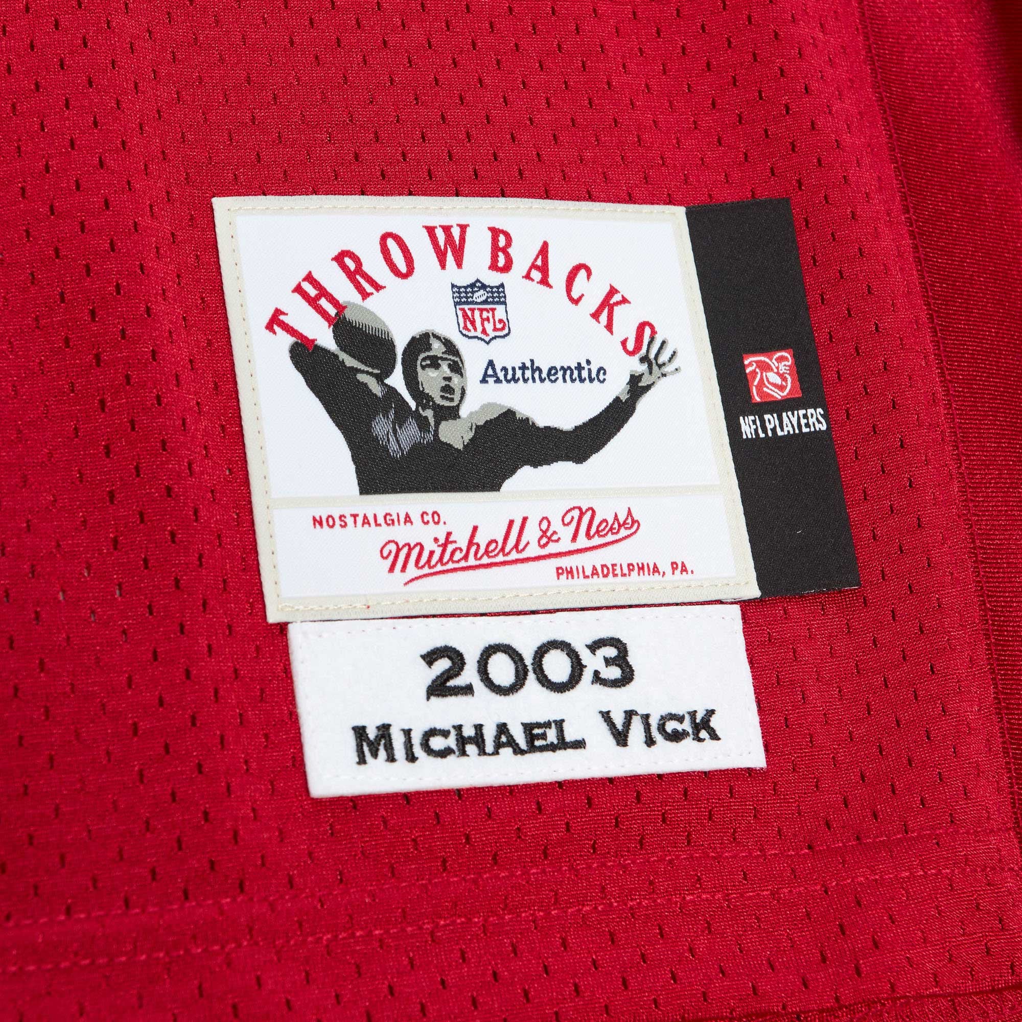 Retired Michael Vick Atlanta Falcons Player Jersey Red NFL Football Fan Wear