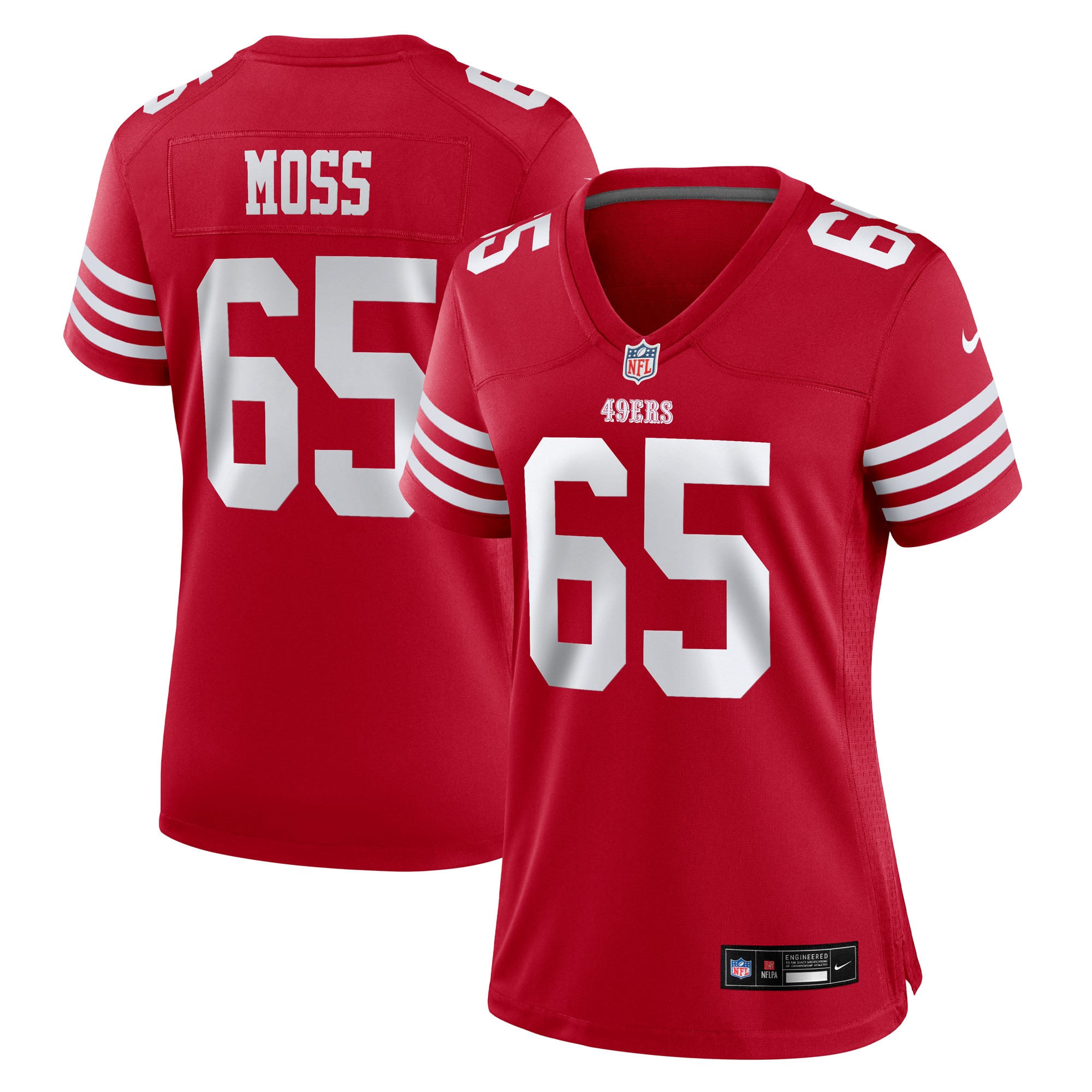 Drew Moss San Francisco 49ers Game Jersey Scarlet NFL Football Fan Wear Drew Moss