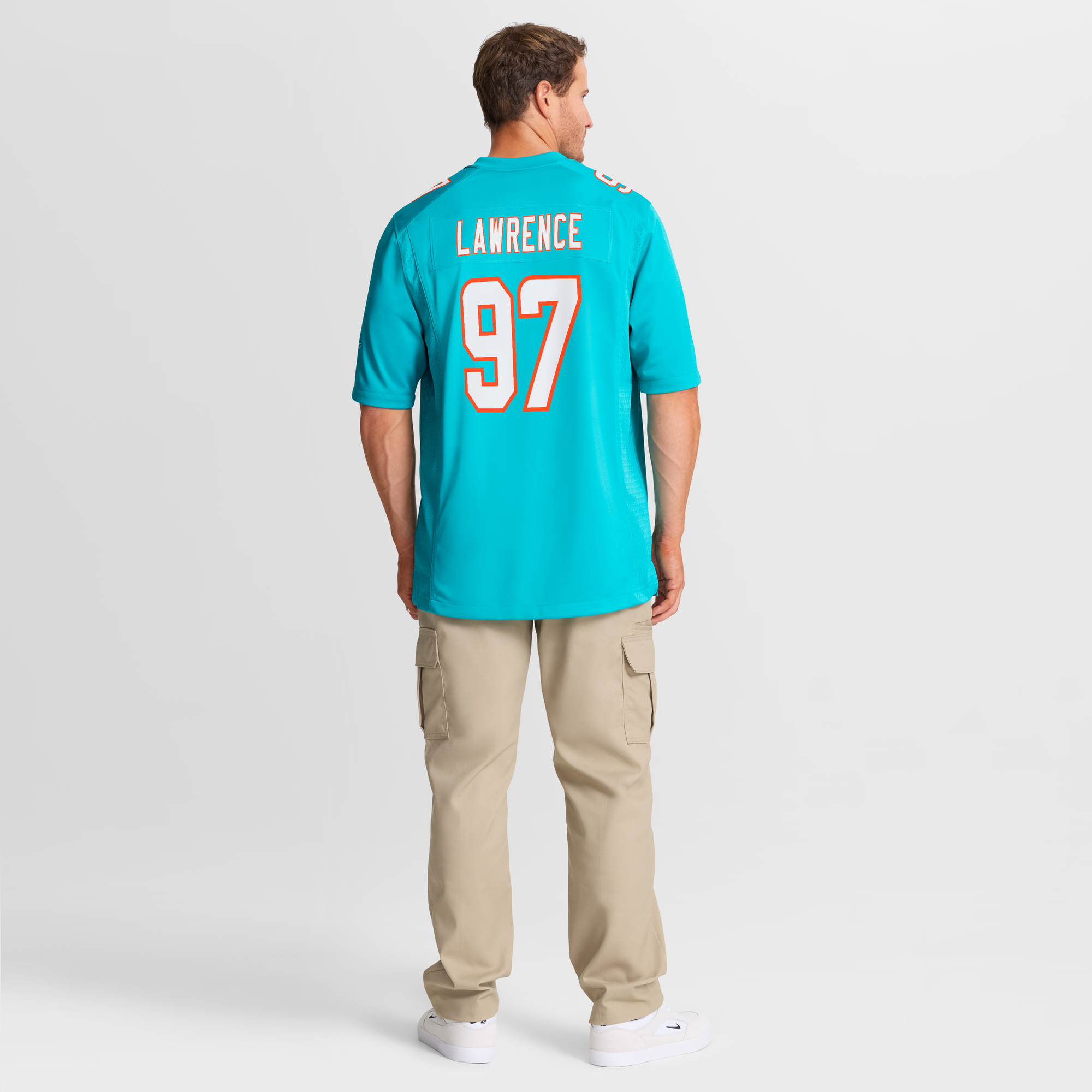 Rashard Lawrence Miami Dolphins Game Jersey Aqua NFL Football Fan Wear