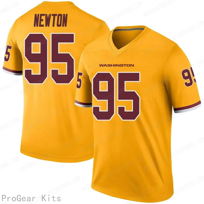Jer'Zhan Newton Rush Washington Commanders Jersey No.95 Gold NFL Football Fan Wear