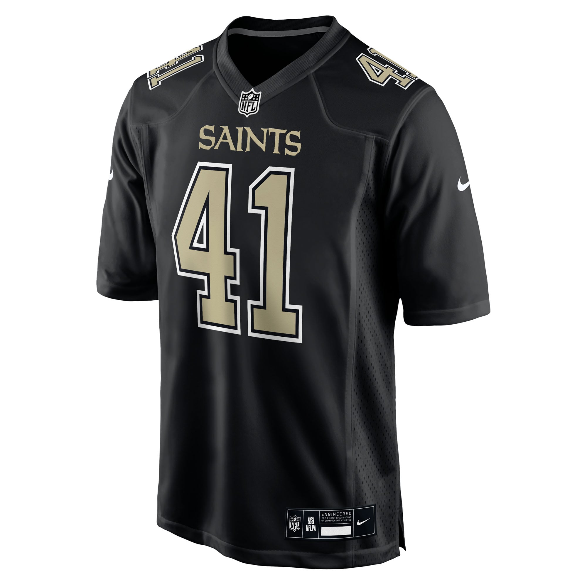 Alvin Kamara Carbon New Orleans Saints Game Jersey Black NFL Football Fan Wear Alvin Kamara Carbon