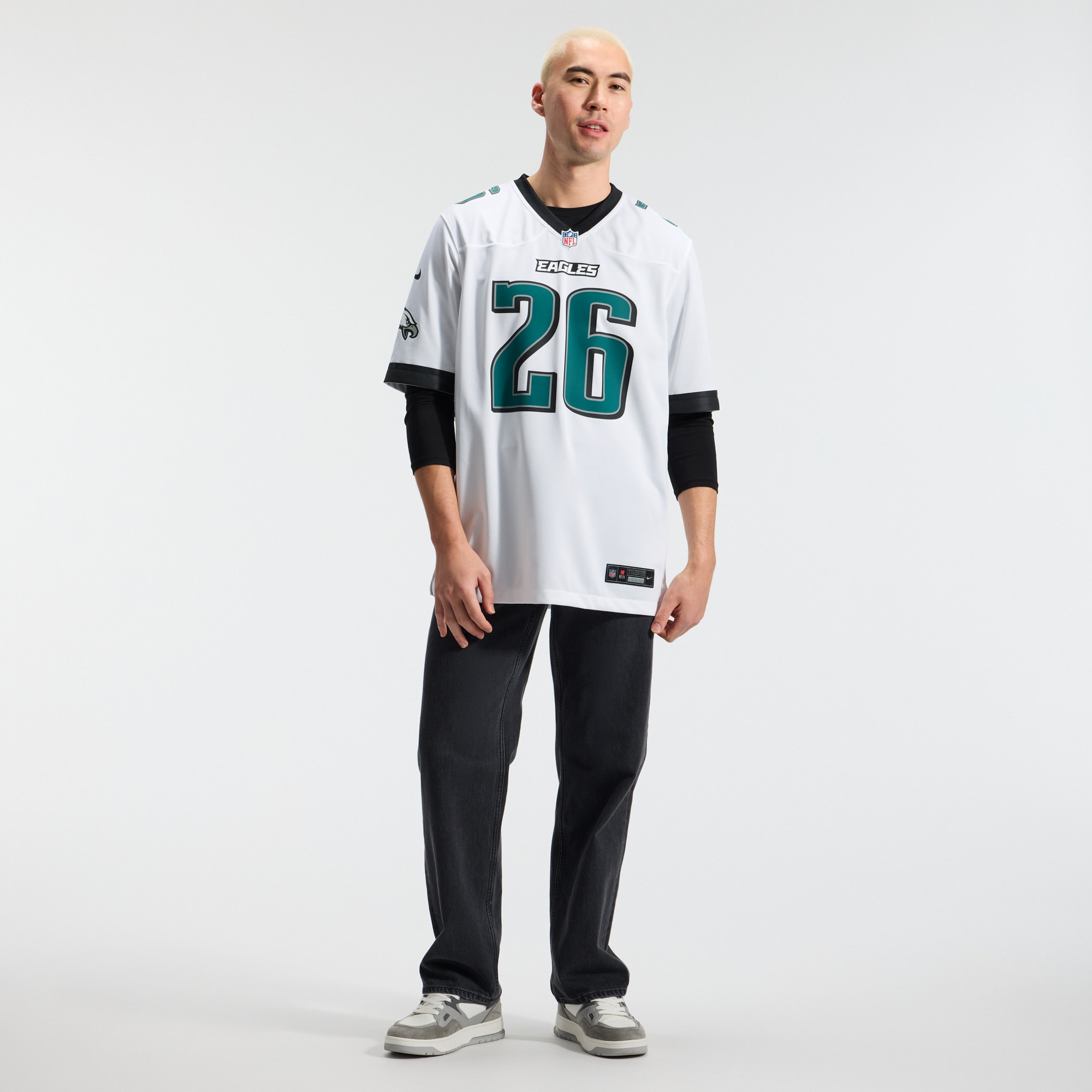 Saquon Barkley Philadelphia Eagles Game Jersey White NFL Football Fan Wear