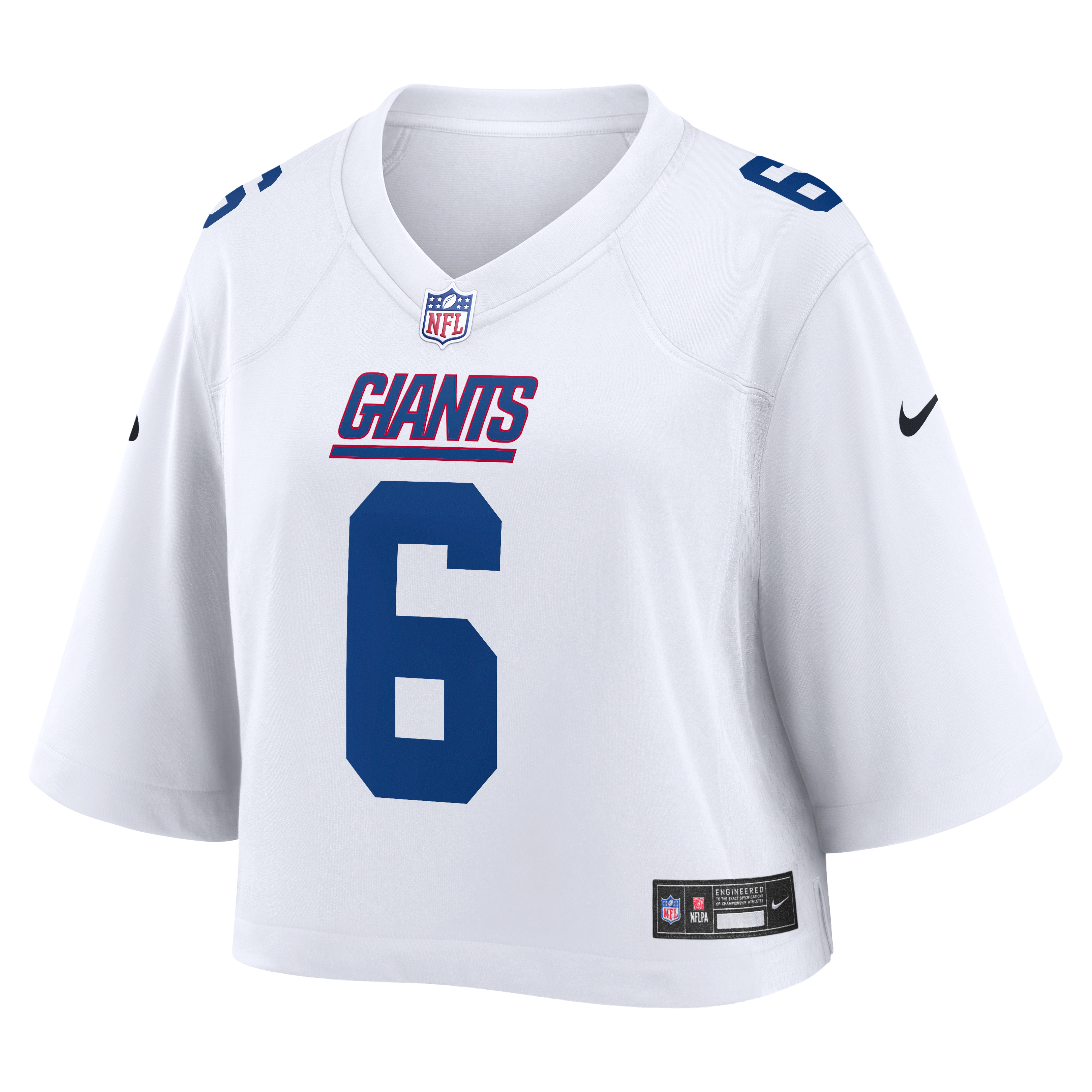 Jaxson Dart Cropped New York Giants Game Jersey White NFL Football Fan Wear Jaxson Dart Cropped