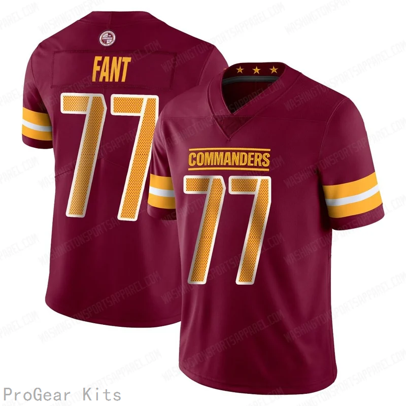 George Fant Washington Commanders Game Jersey No.77 Burgundy NFL Football Fan Wear