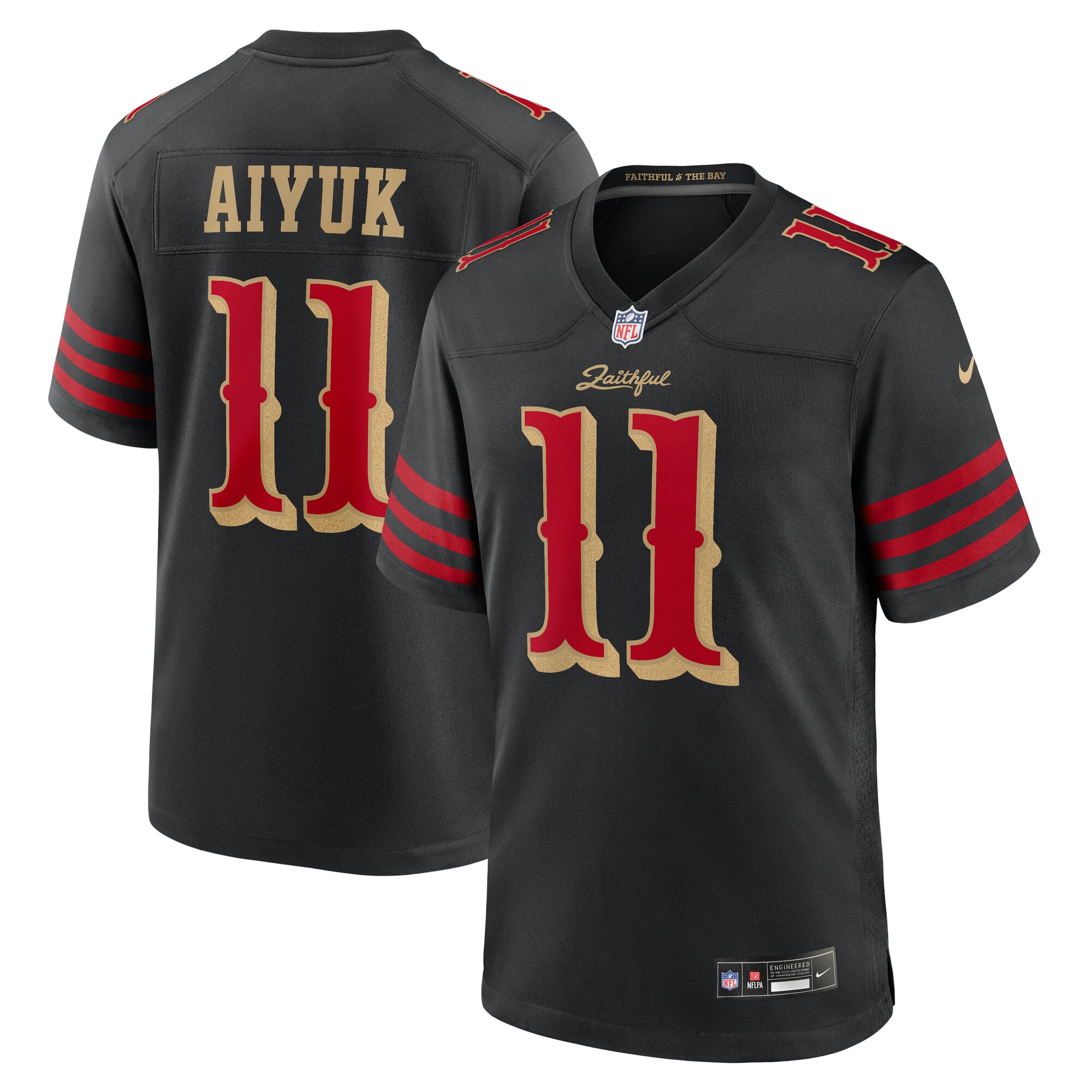 Brandon Aiyuk San Francisco 49ers Game Jersey Black NFL Football Fan Wear