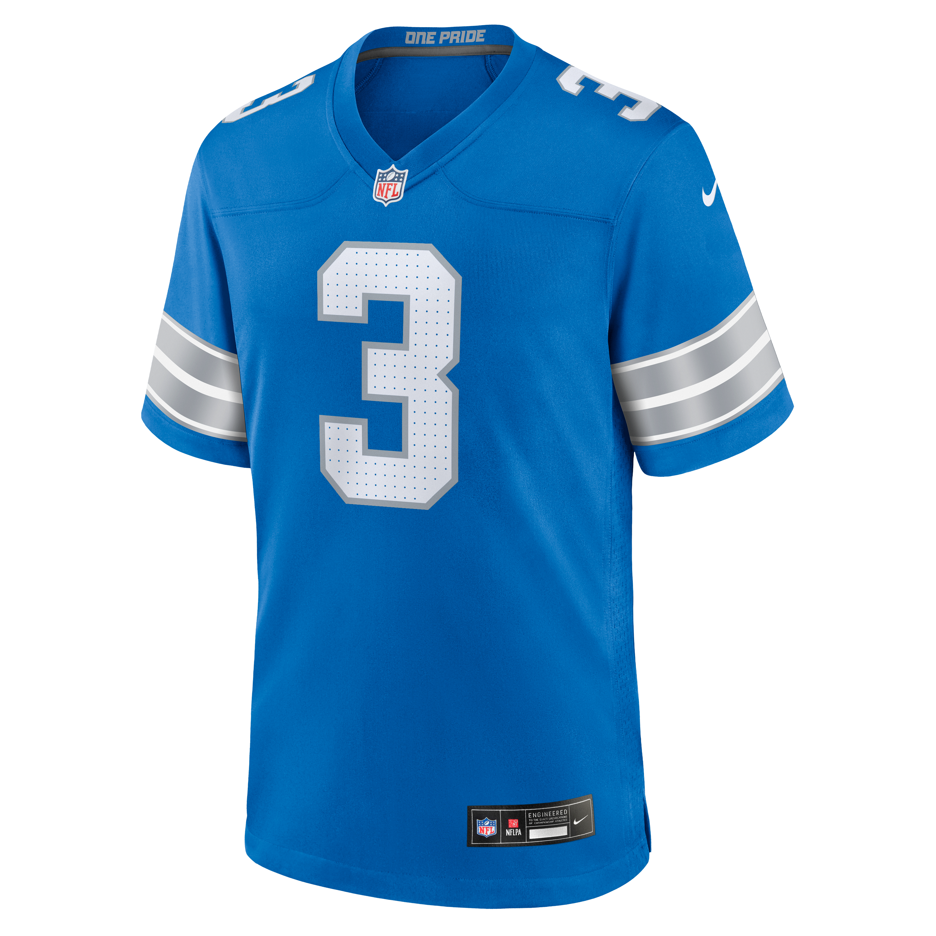 Jack Fox Detroit Lions Game Jersey Blue NFL Football Fan Wear