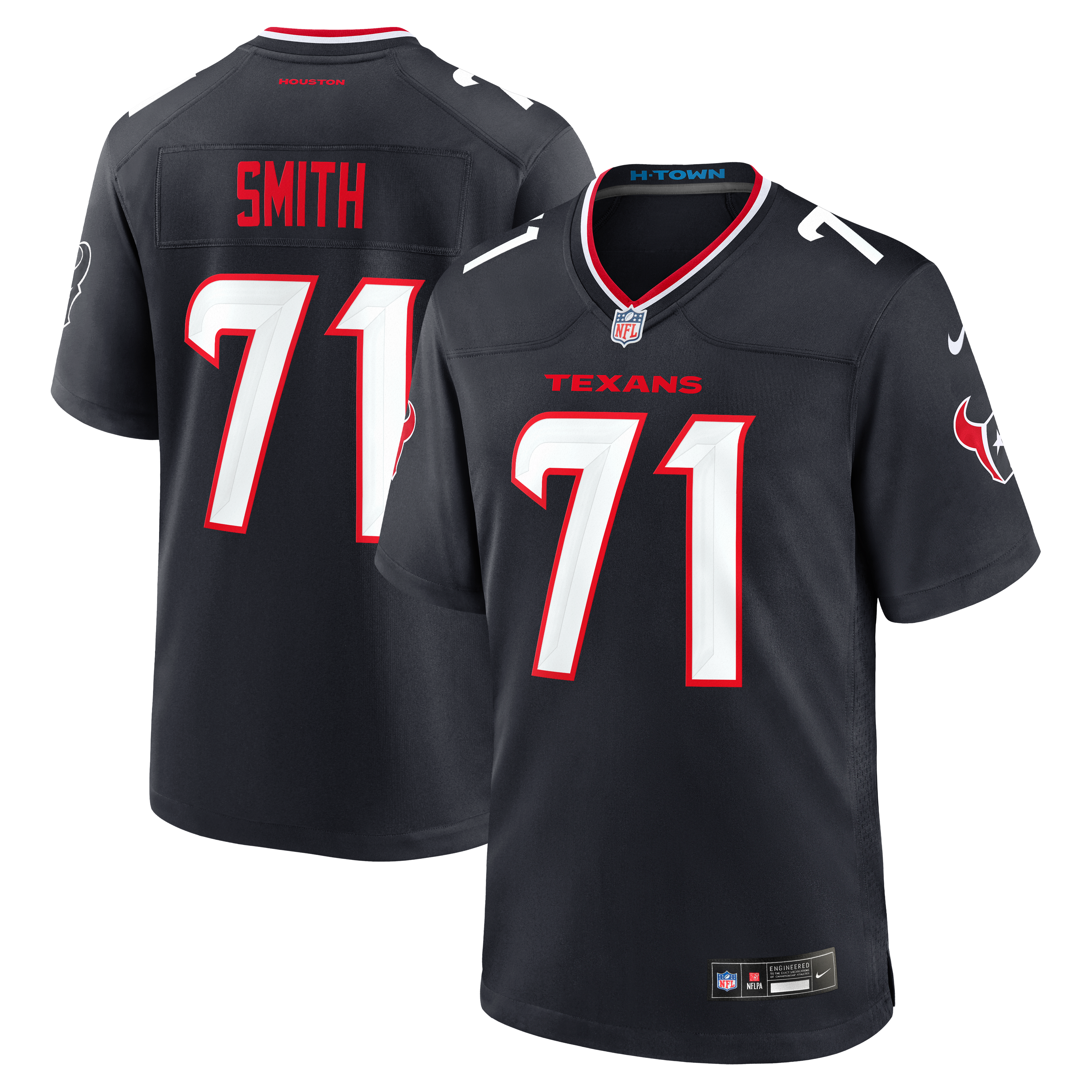 Braden Smith Houston Texans Game Jersey Navy NFL Football Fan Wear Braden Smith