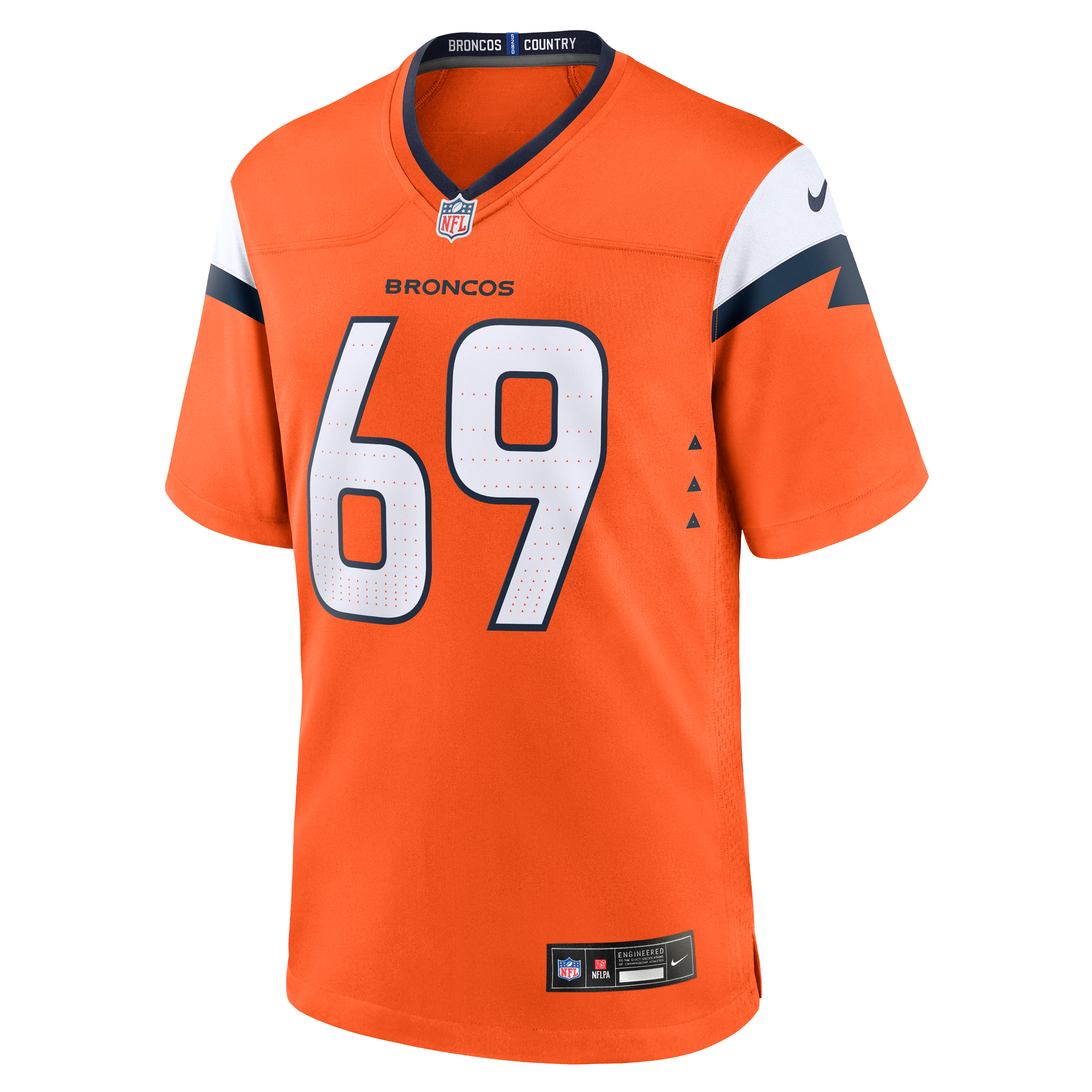 Mike McGlinchey Denver Broncos Game Jersey Orange NFL Football Fan Wear Mike McGlinchey