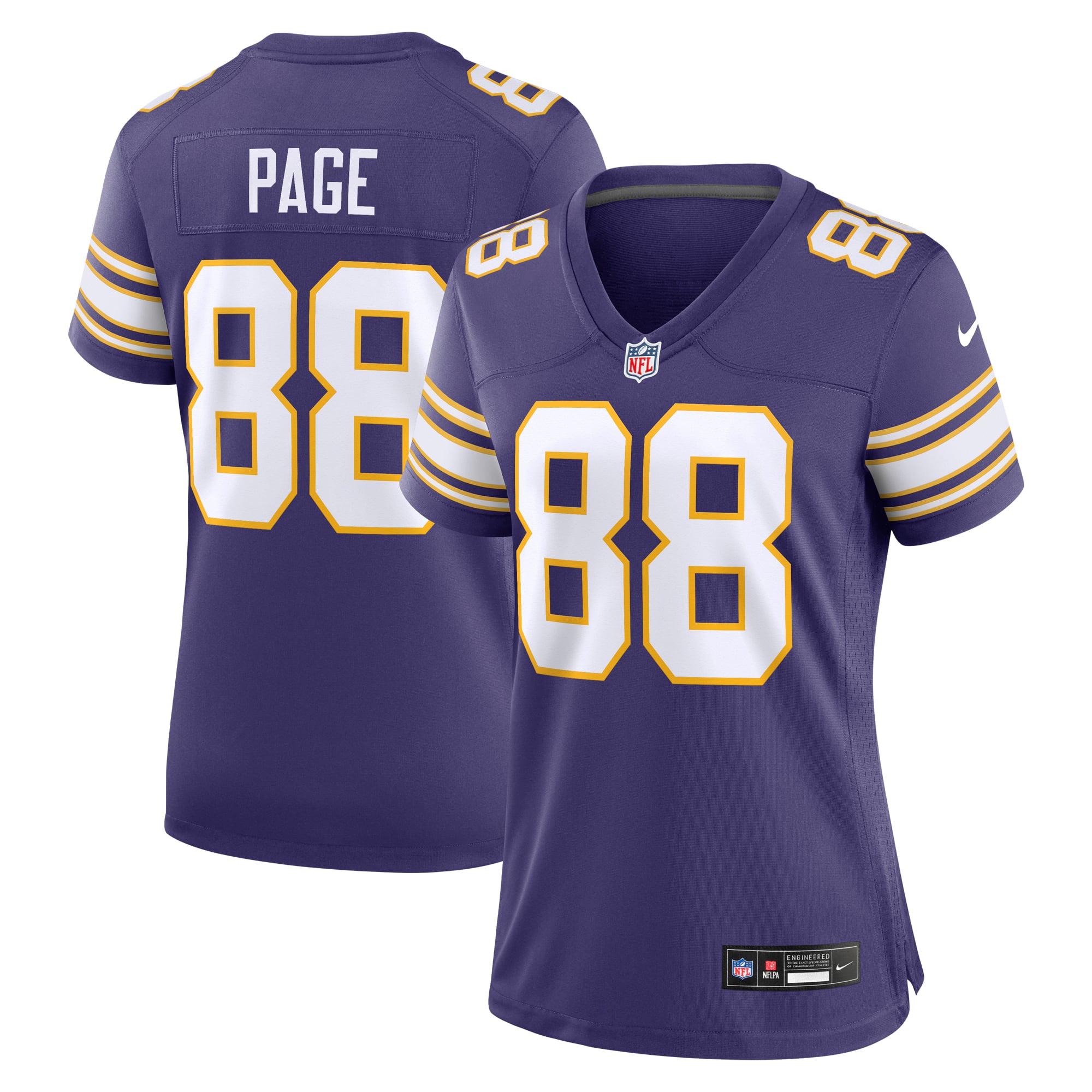 Alan Page Minnesota Vikings Player Jersey Purple NFL Football Fan Wear
