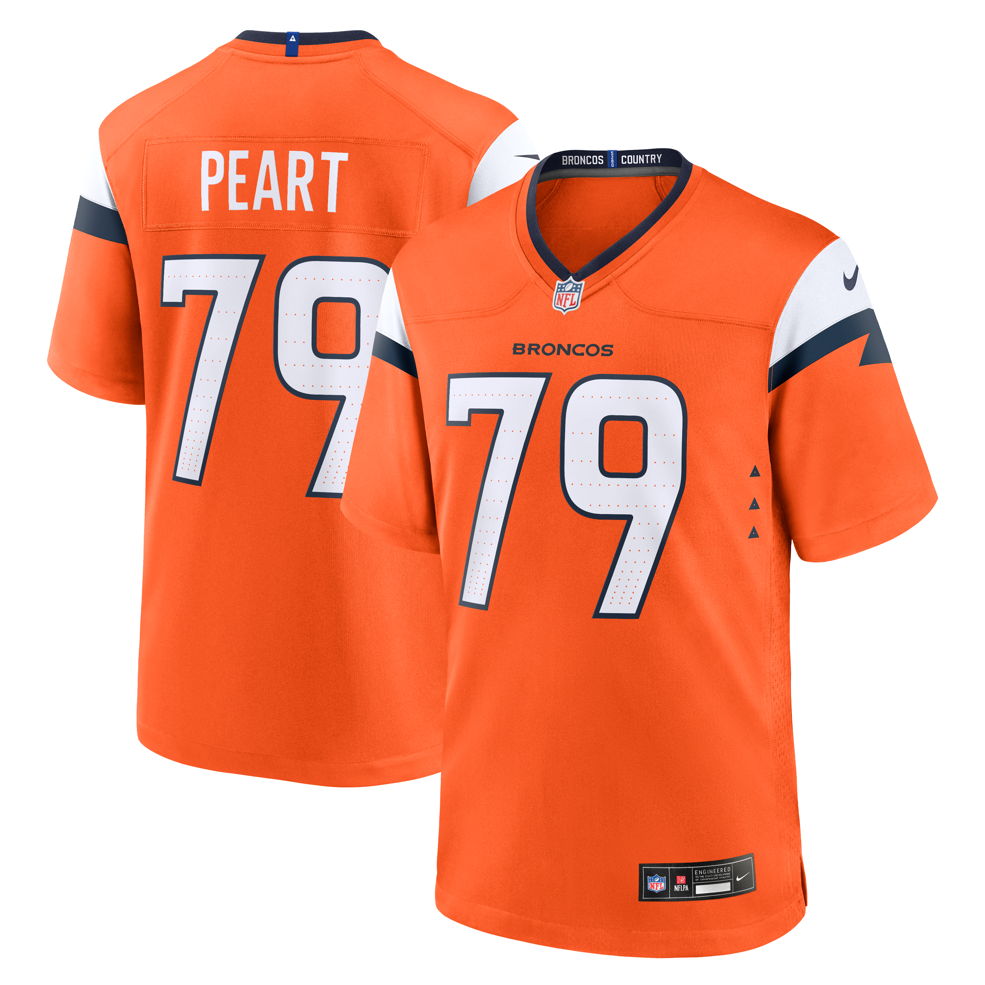 Matt Peart Denver Broncos Game Jersey Orange NFL Football Fan Wear