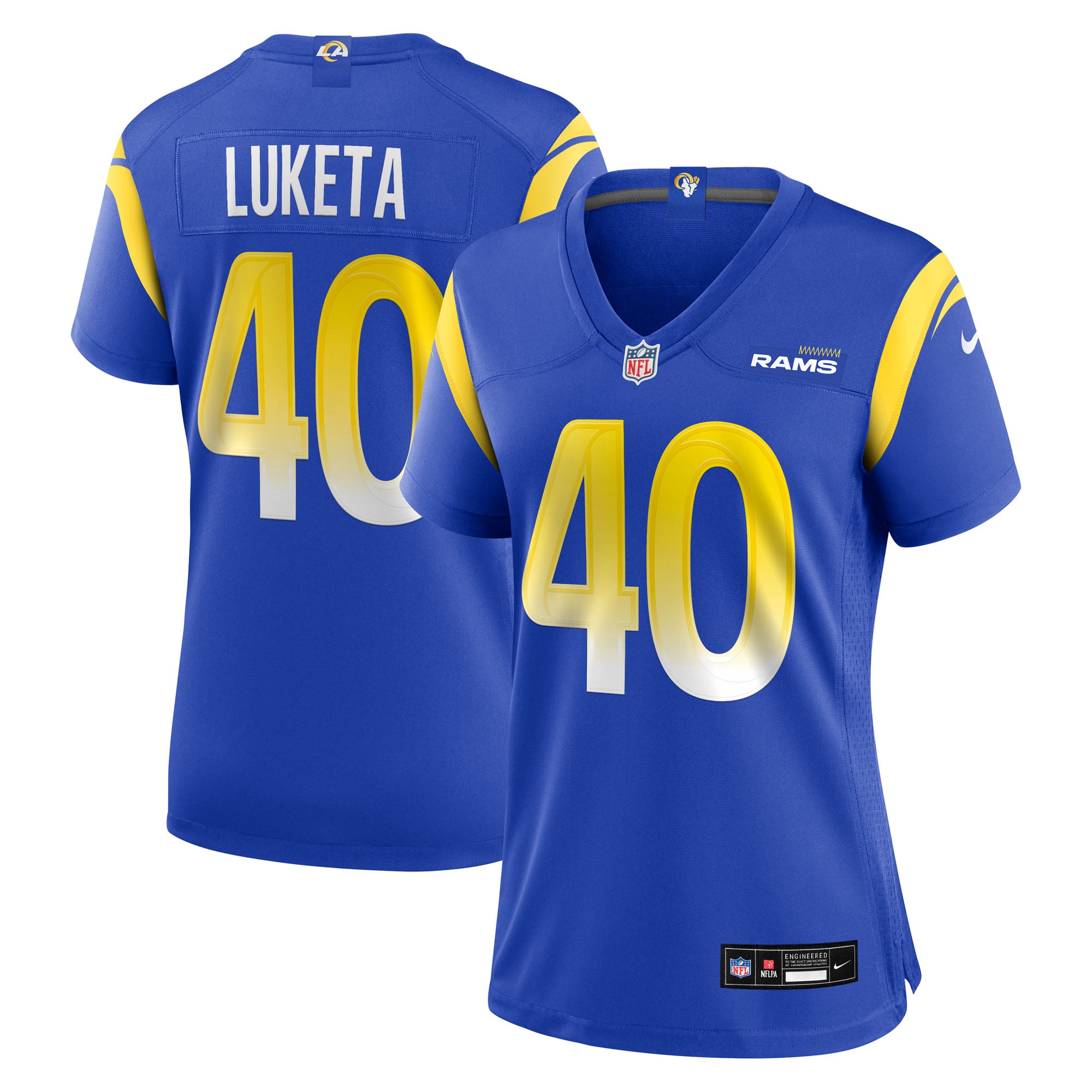 Jesse Luketa Los Angeles Rams Game Jersey Royal NFL Football Fan Wear Jesse Luketa