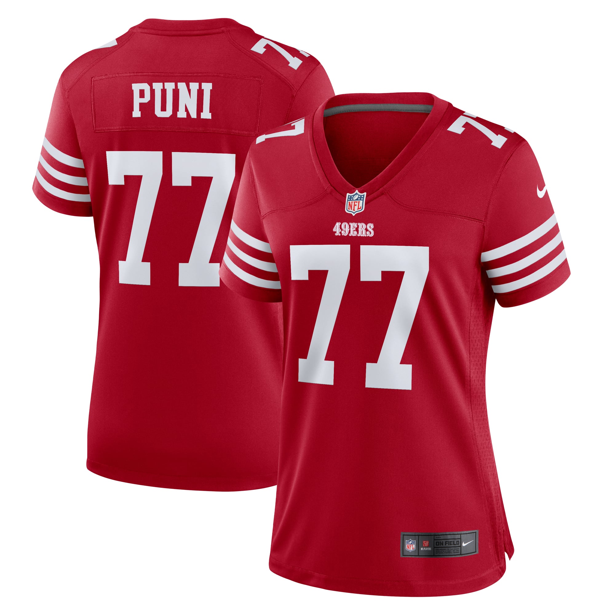 Dominick Puni San Francisco 49ers Game Jersey Scarlet NFL Football Fan Wear Dominick Puni
