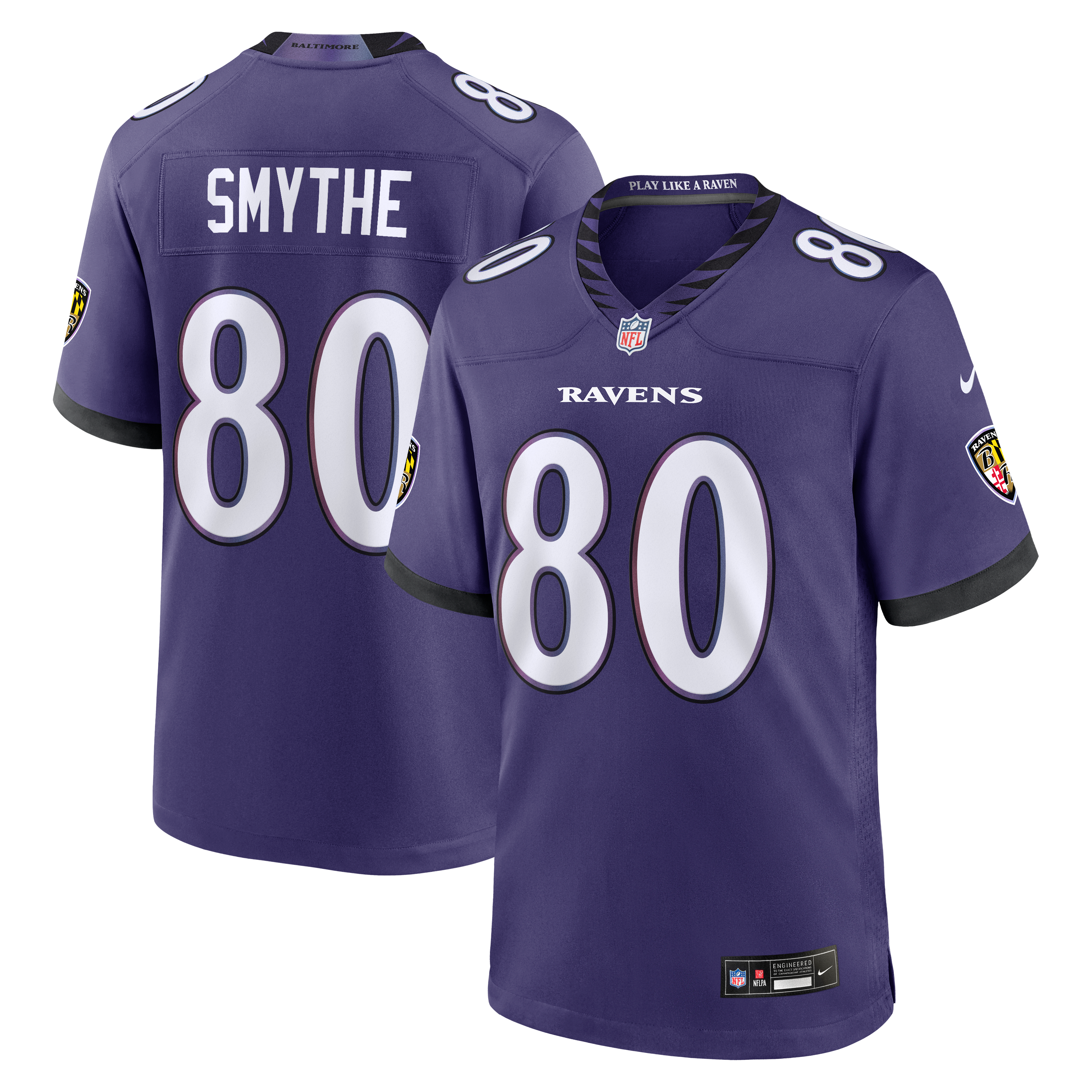 Durham Smythe Baltimore Ravens Game Jersey Purple NFL Football Fan Wear Durham Smythe