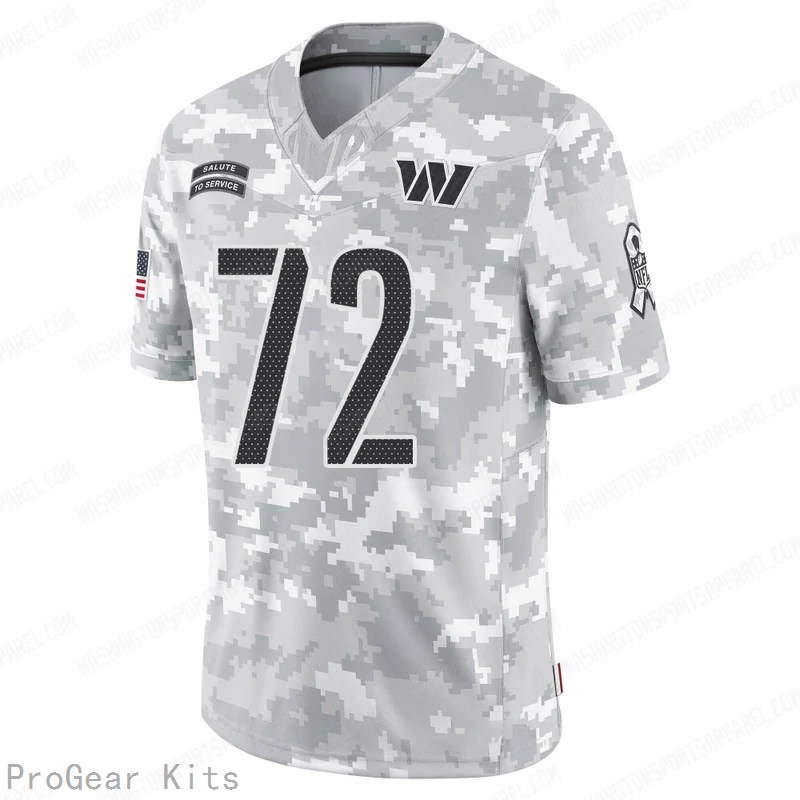 Charles Leno Jr Washington Commanders Jersey No.72 Camo NFL Football Fan Wear Charles Leno Jr