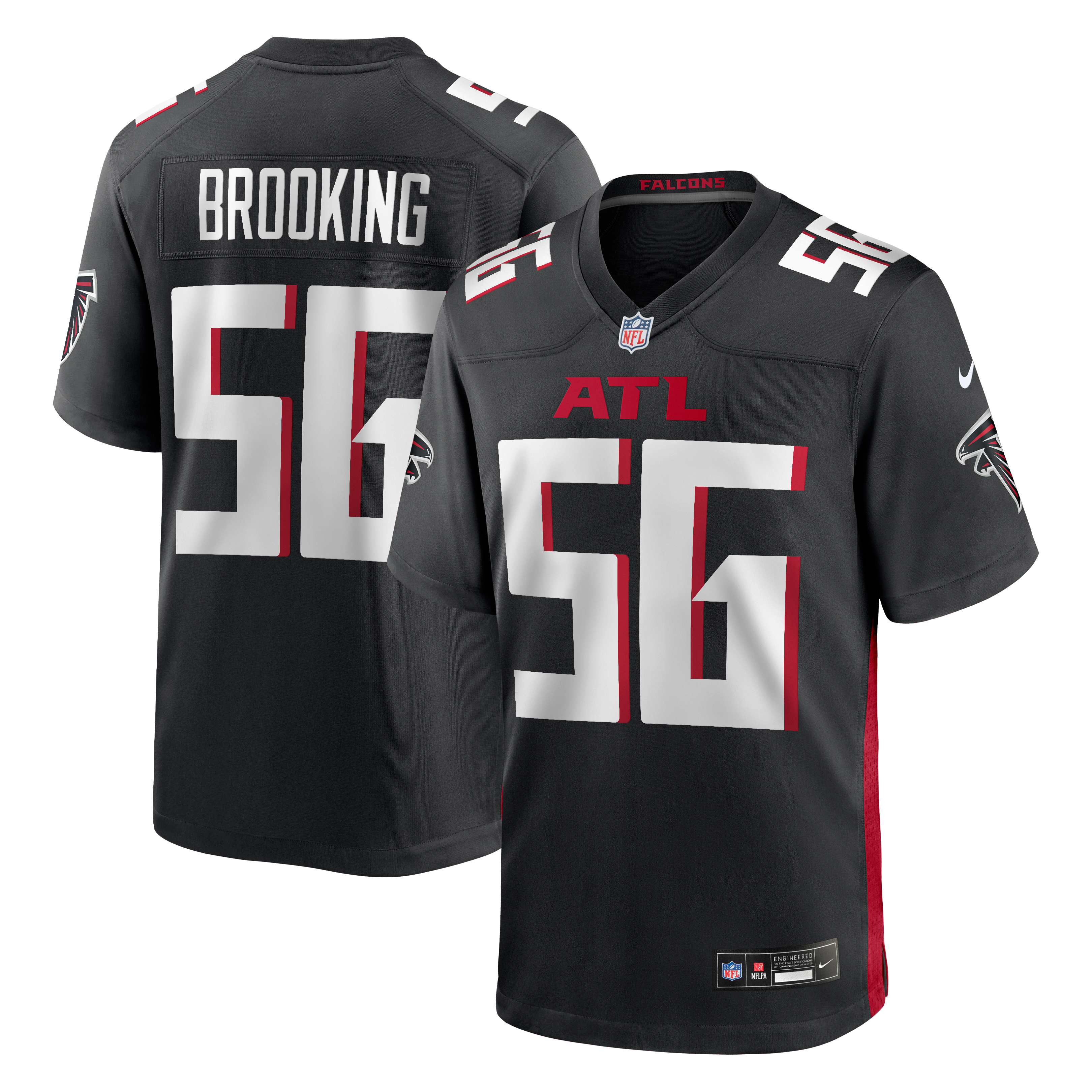 Keith Brooking Retired Atlanta Falcons Player Jersey Black NFL Football Fan Wear