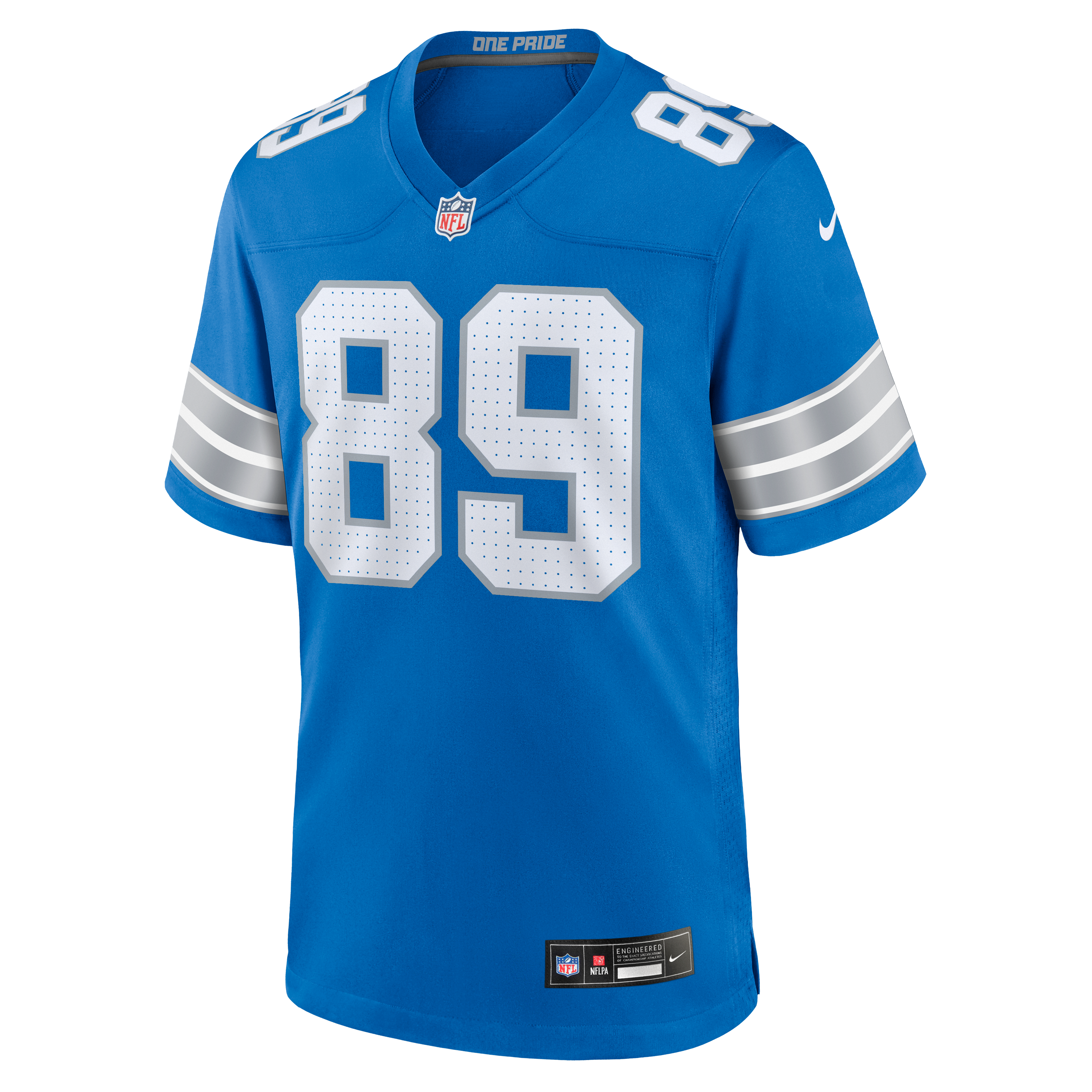 Brock Wright Detroit Lions Game Jersey Blue NFL Football Fan Wear