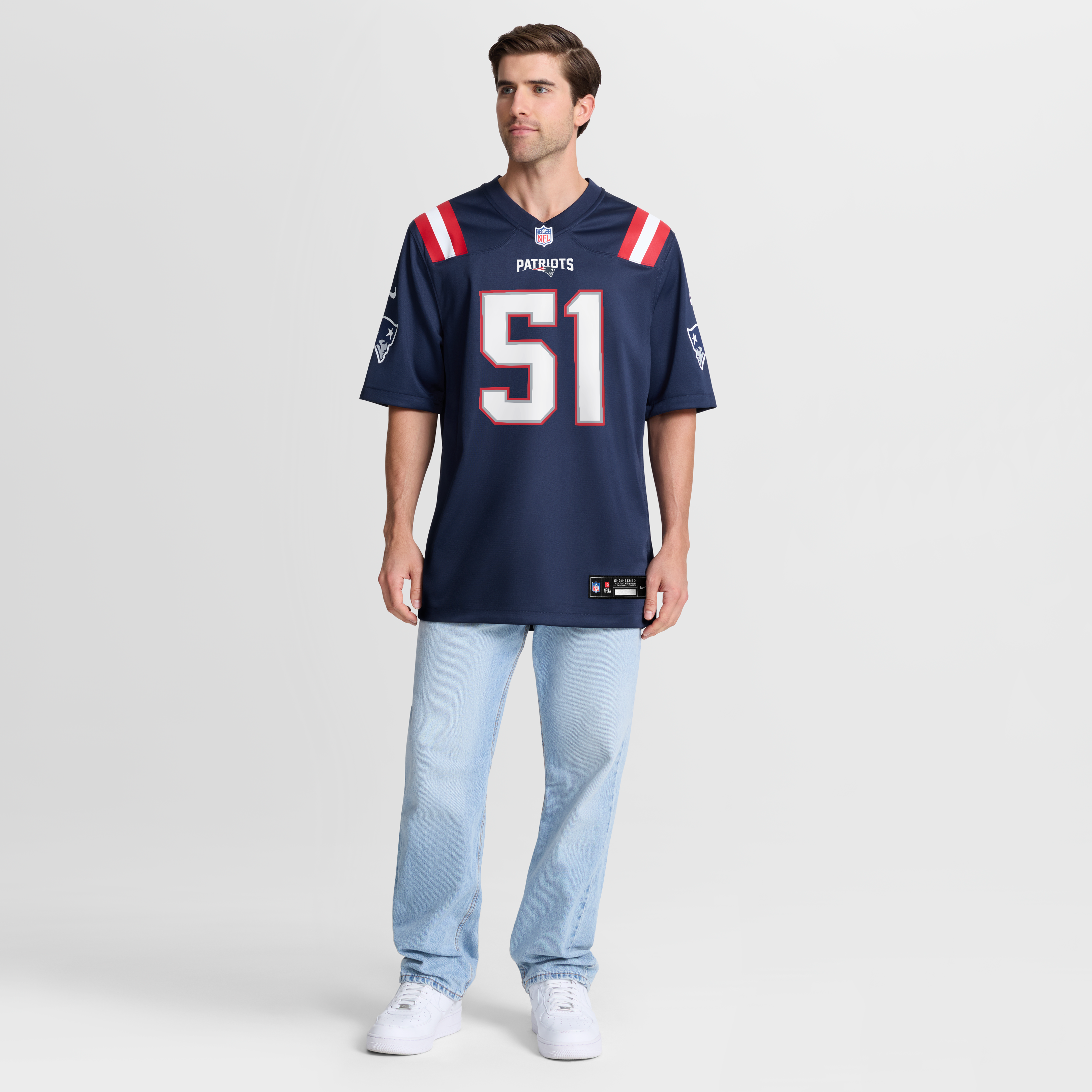James Hudson New England Patriots Game Jersey Navy NFL Football Fan Wear James Hudson