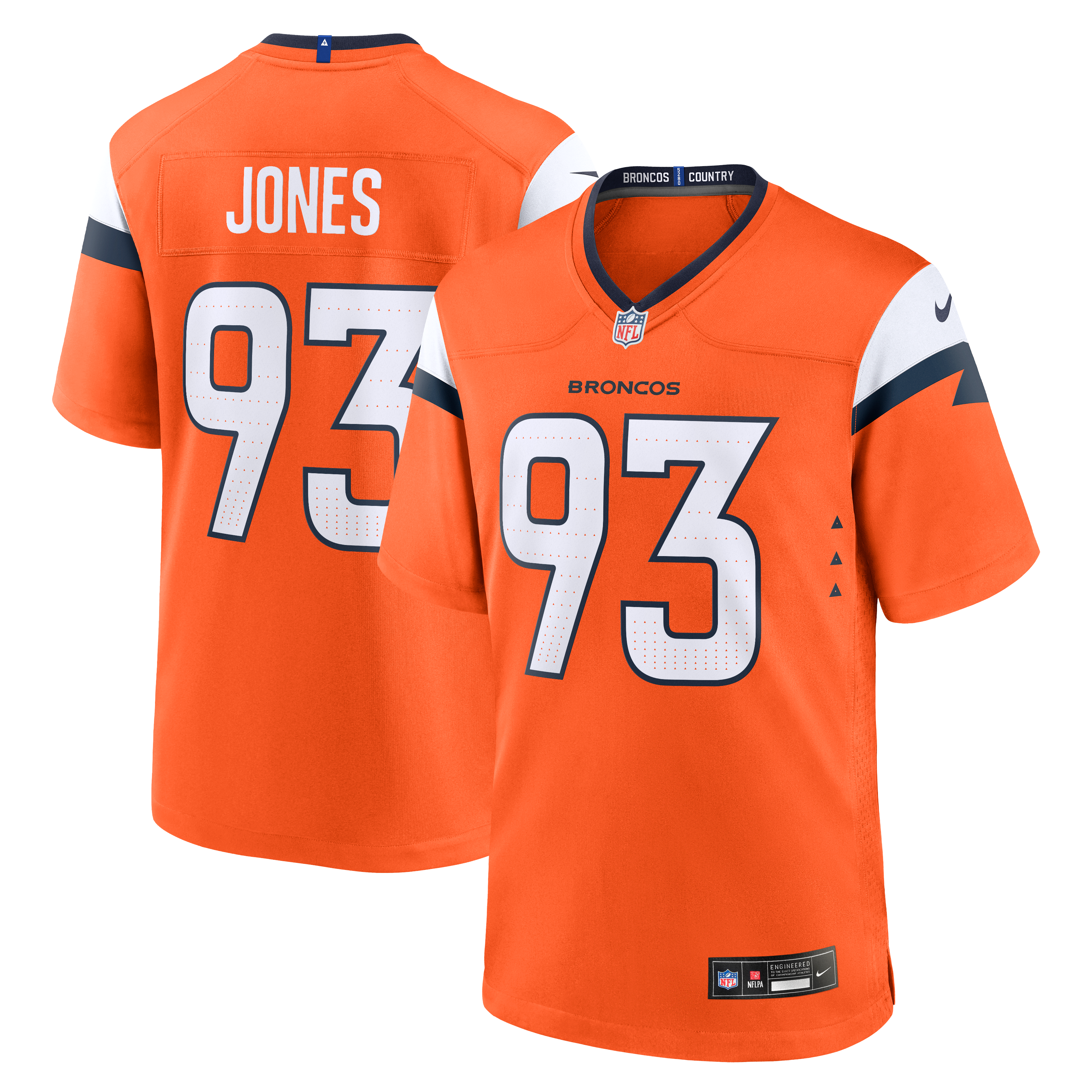 DJ Jones Denver Broncos Game Jersey Orange NFL Football Fan Wear
