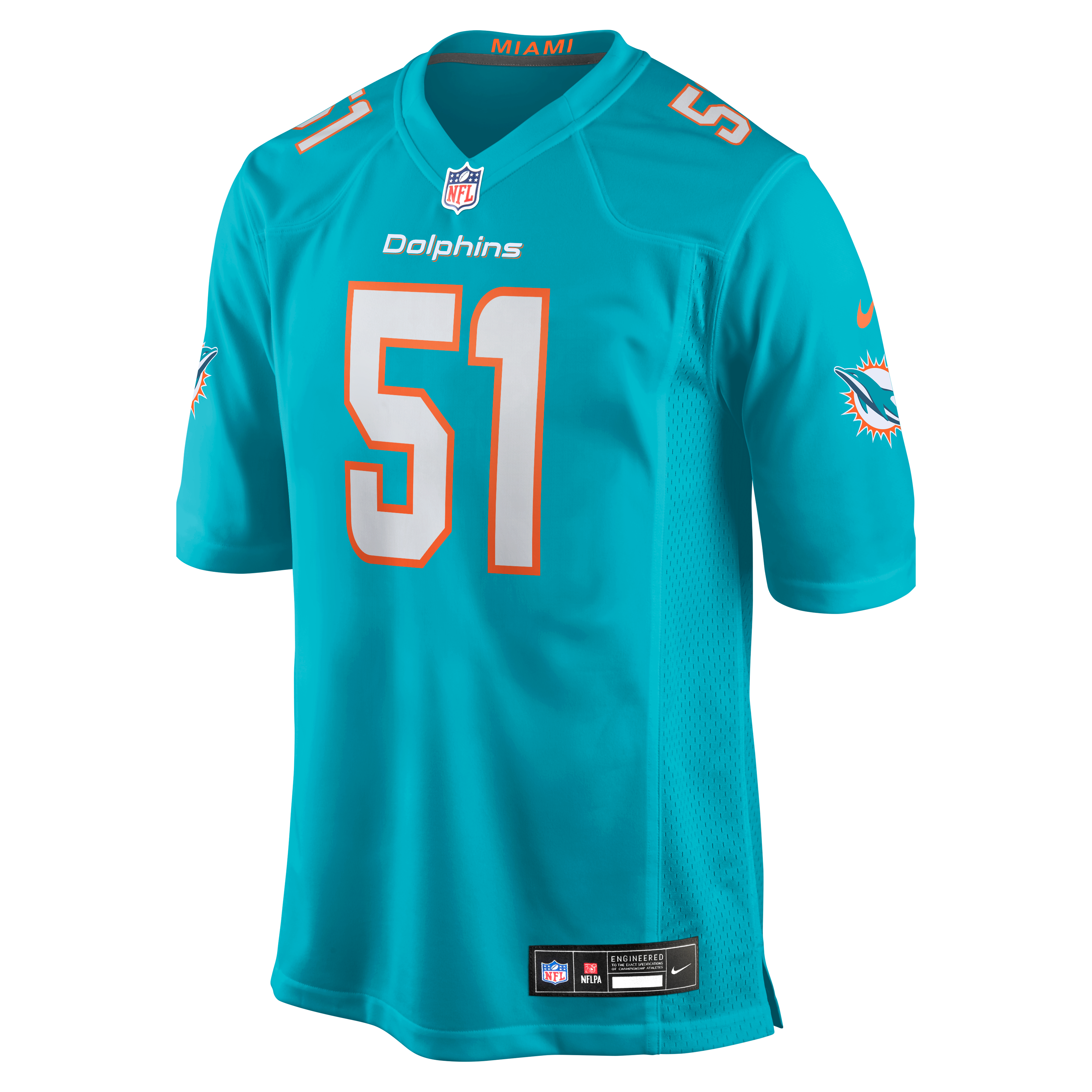 David Jr Miami Dolphins Game Jersey Aqua NFL Football Fan Wear