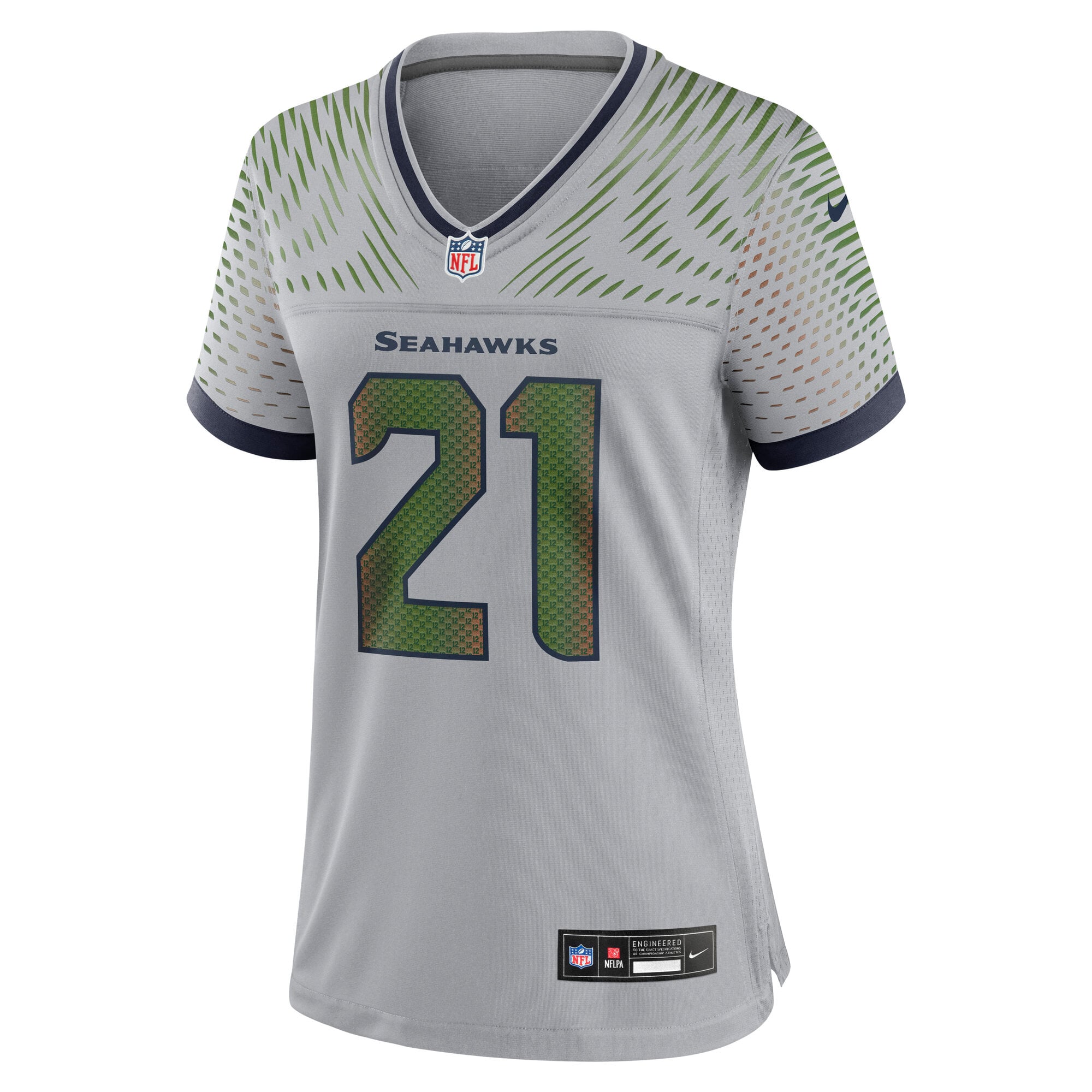 Wolf Devon Witherspoon Seattle Seahawks Game Jersey Gray NFL Football Fan Wear Wolf Devon Witherspoon